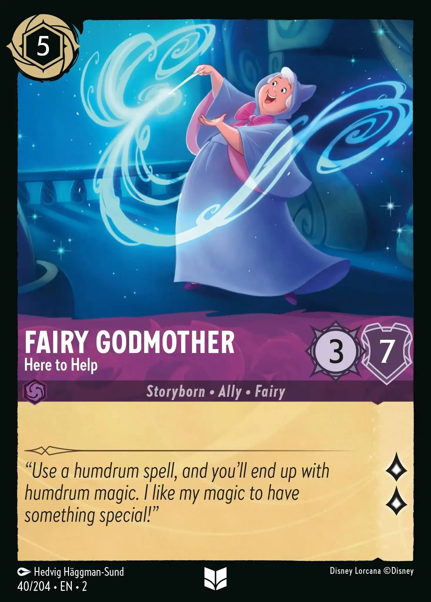 2023 Rise of The Floodborn Fairy Godmother - Here to Help #40 Uncommon card image