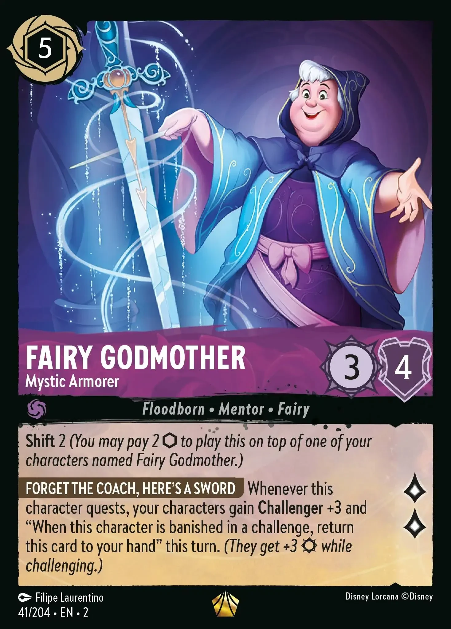 2023 Rise of The Floodborn Fairy Godmother - Mystic Armorer #41 Legendary card image