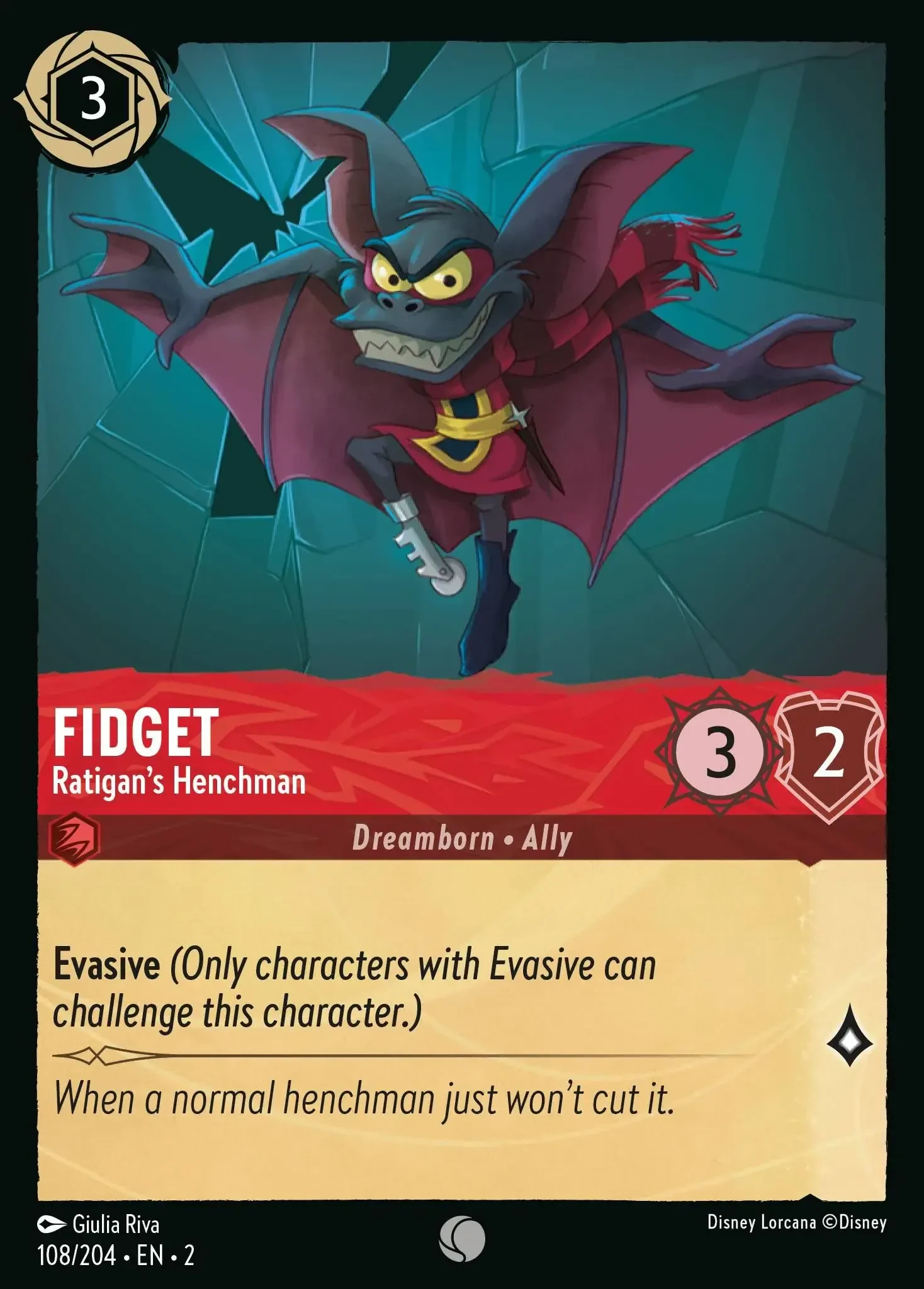 2023 Rise of The Floodborn Fidget - Ratigan's Henchman #108 Common card image