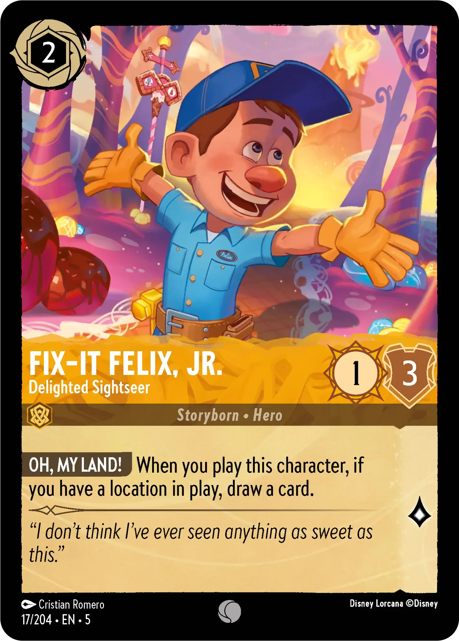 2024 Shimmering Skies Fix-It Felix, Jr. - Delighted Sightseer Common #17 Common card image