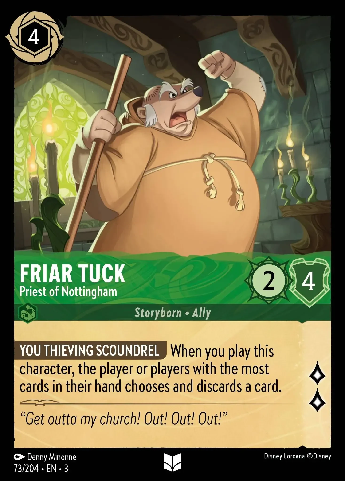 2024 Into the Inklands Friar Tuck - Priest of Nottingham #73 Uncommon card image