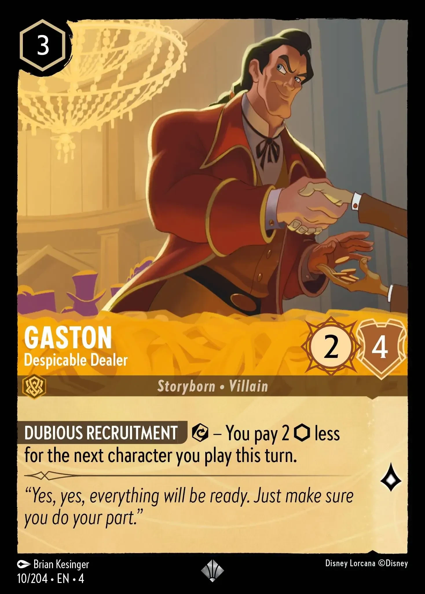2024 Ursula's Return Gaston - Despicable Dealer Super Rare #10 Super Rare card image