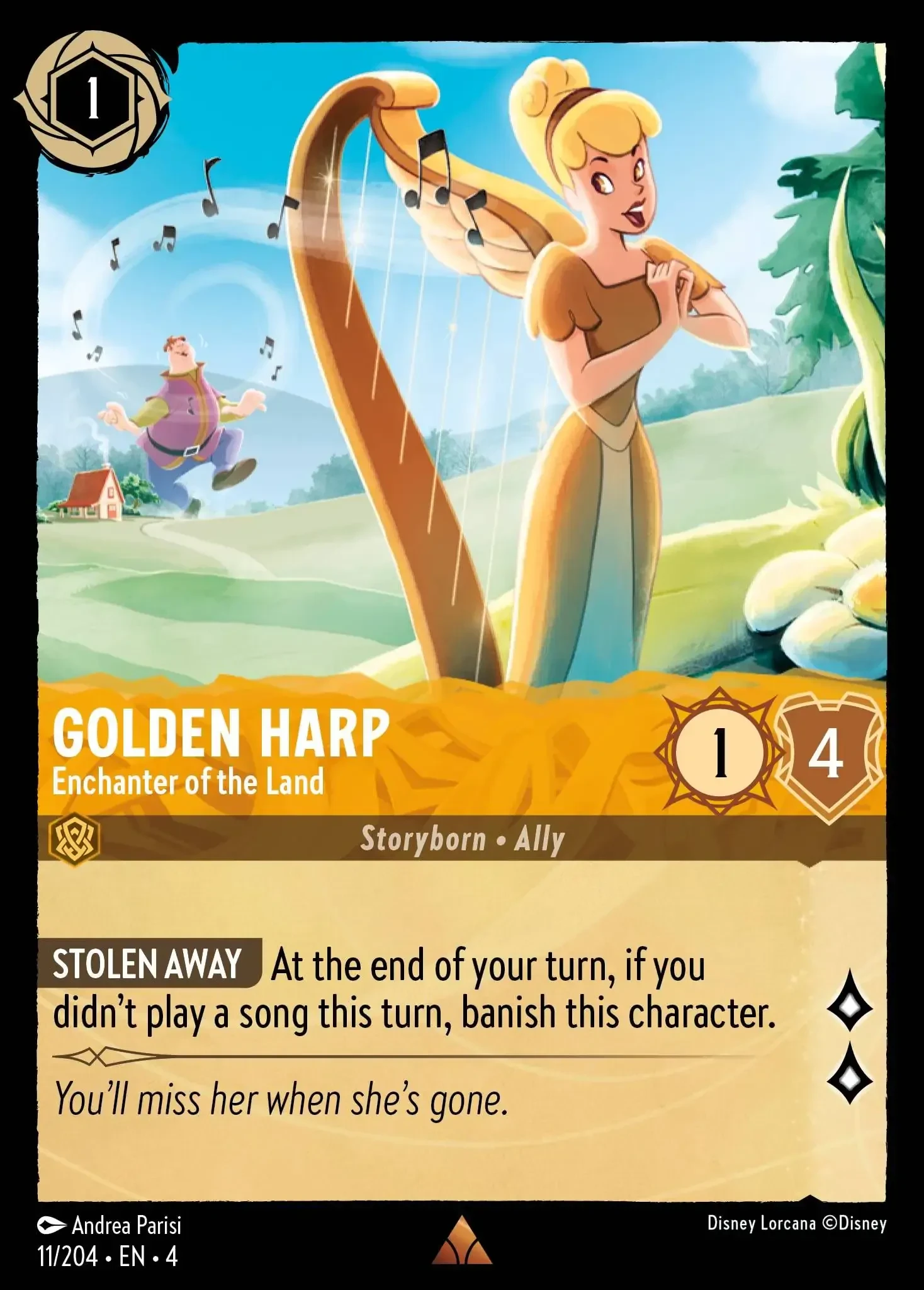 2024 Ursula's Return Golden Harp - Enchanter of the Land [Foil] Rare #11 Rare card image