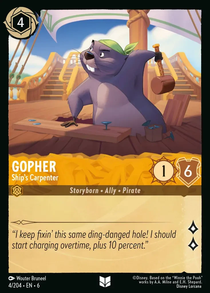 2024 Azurite Sea Gopher - Ship's Carpenter #4 Uncommon card image