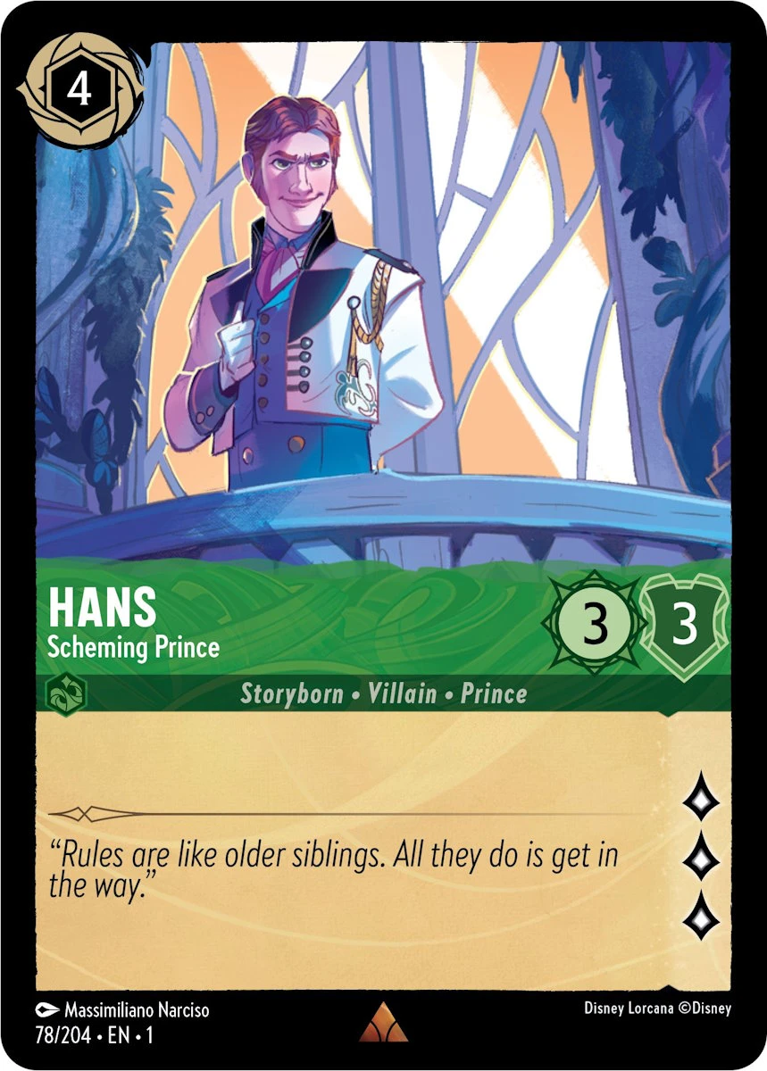 2023 The First Chapter Hans - Scheming Prince Rare #78 Rare card image