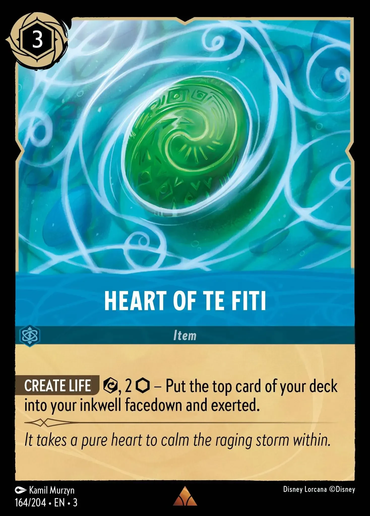 2024 Into the Inklands Heart of Te Fiti #164 Rare card image