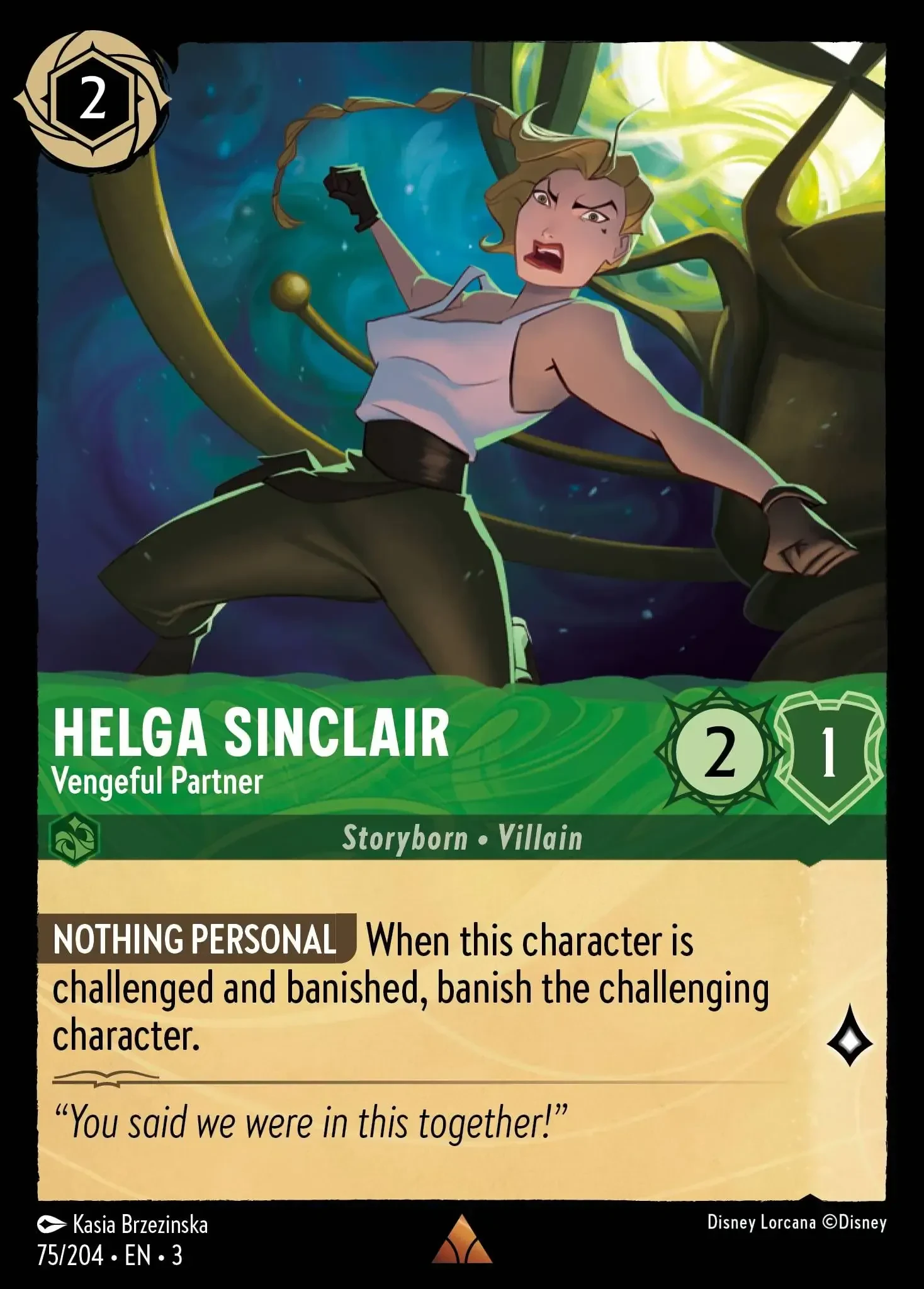 2024 Into the Inklands Helga Sinclair - Vengeful Partner #75 Rare card image