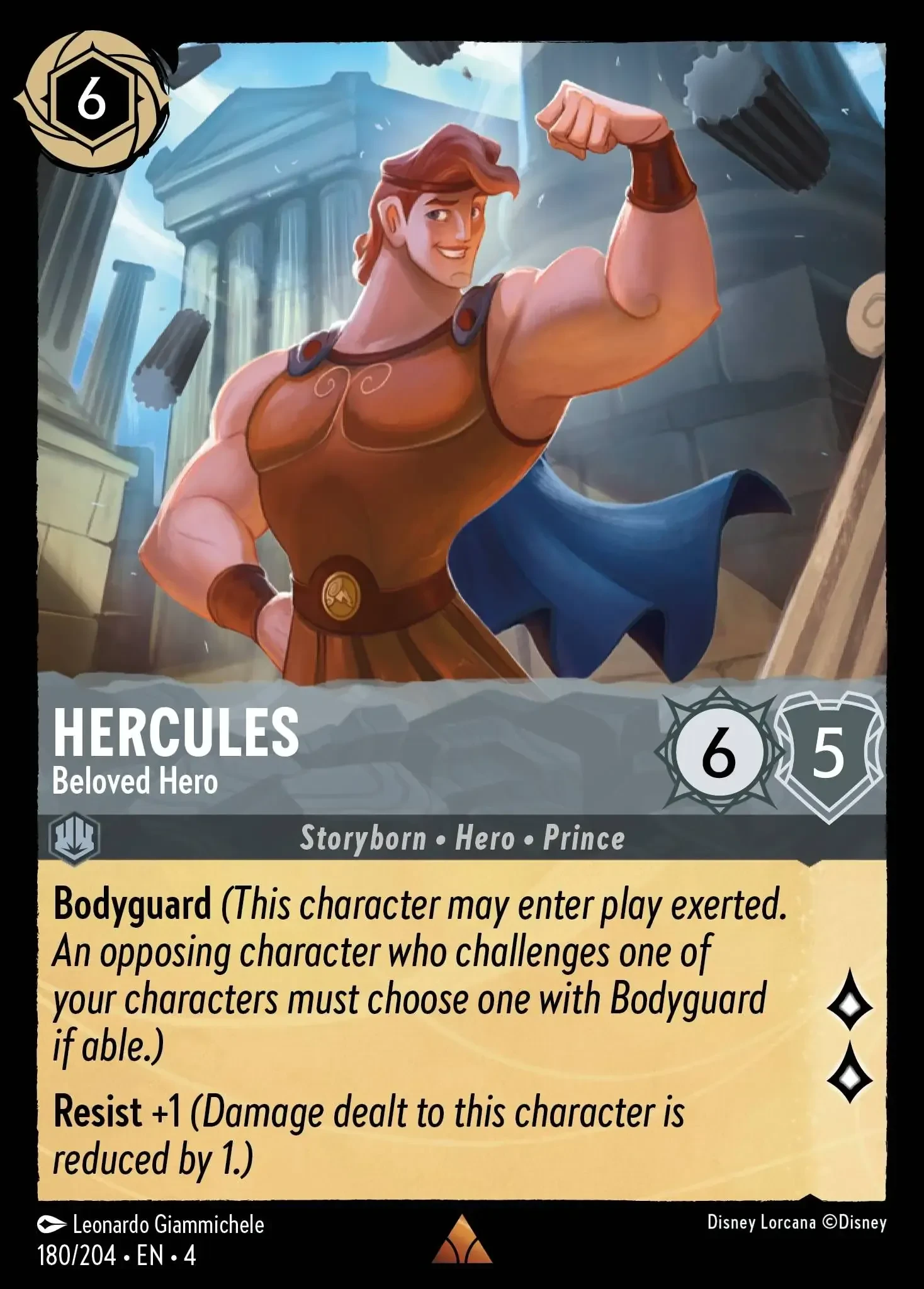 2024 Ursula's Return Hercules - Beloved Hero Rare #180 Rare card image