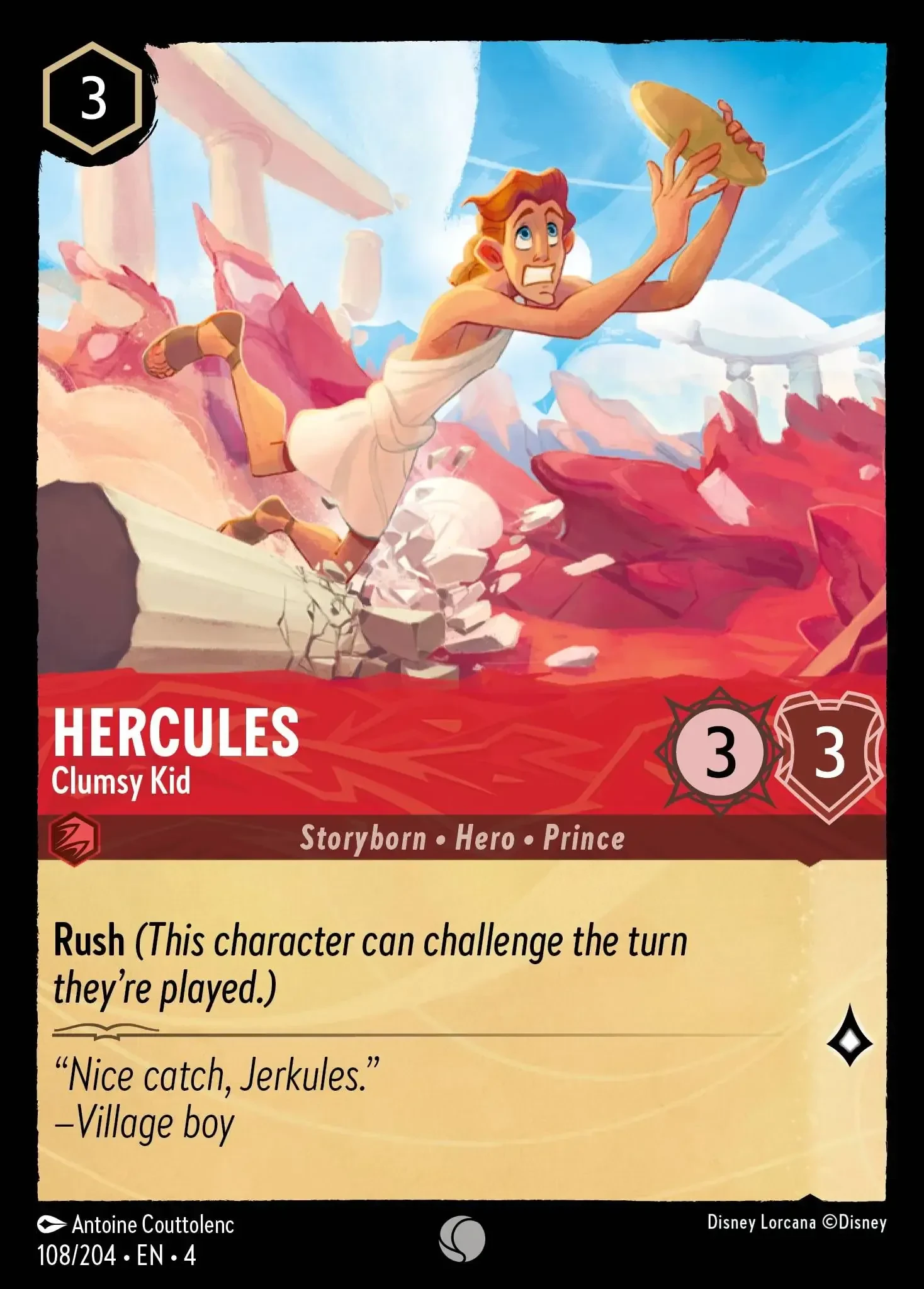 2024 Ursula's Return Hercules - Clumsy Kid Common #108 Common card image