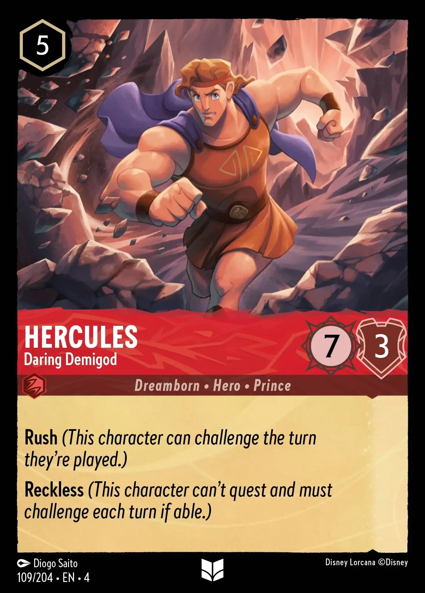 2024 Ursula's Return Hercules - Daring Demigod #109 Uncommon card image