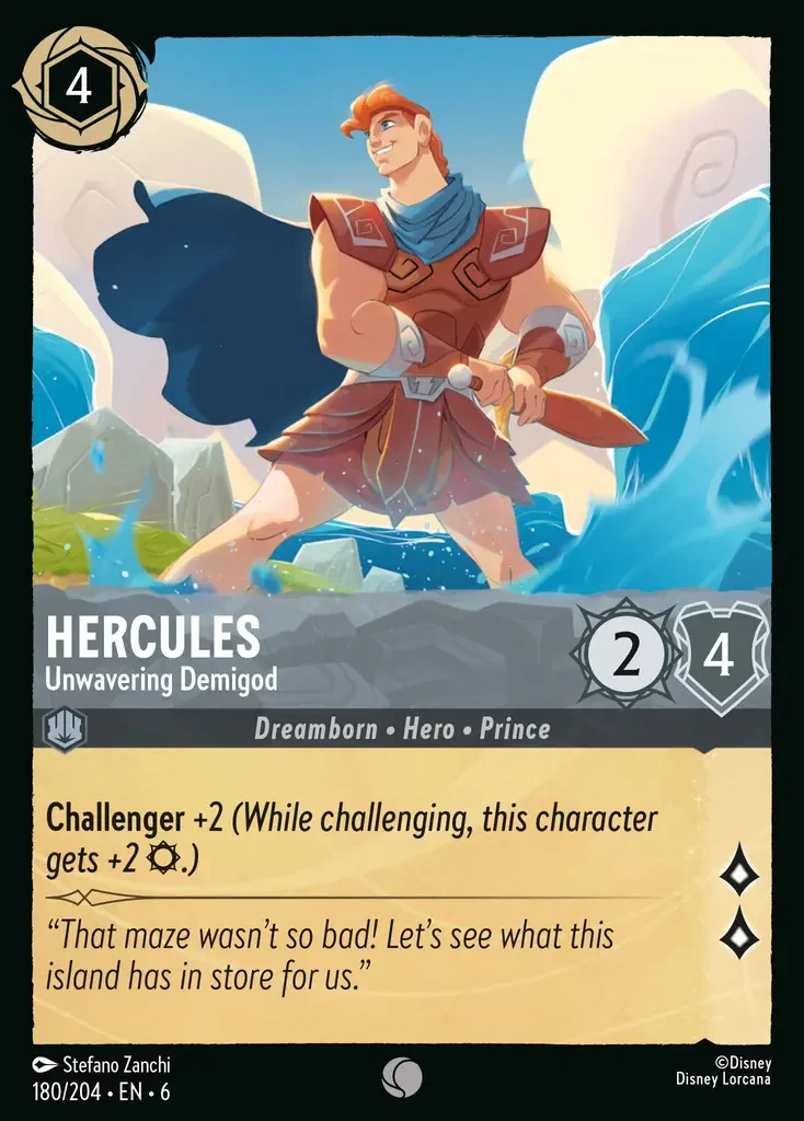 2024 Azurite Sea Hercules - Unwavering Demigod #180 Common card image