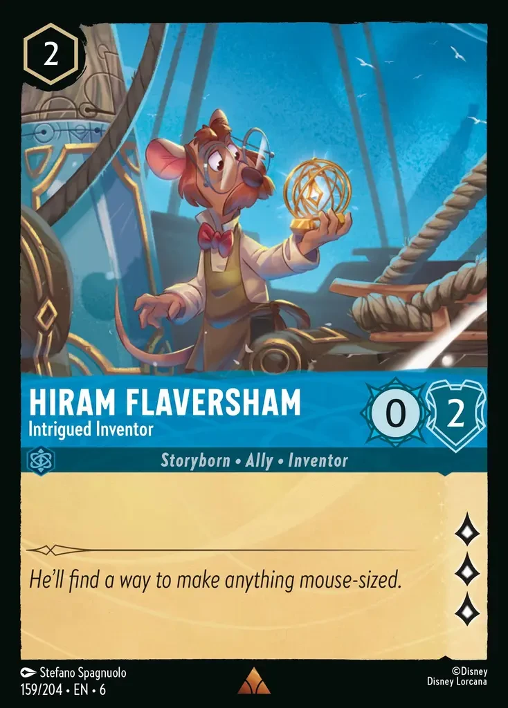 2024 Azurite Sea Hiram Flaversham - Intrigued Inventor #159 Rare card image