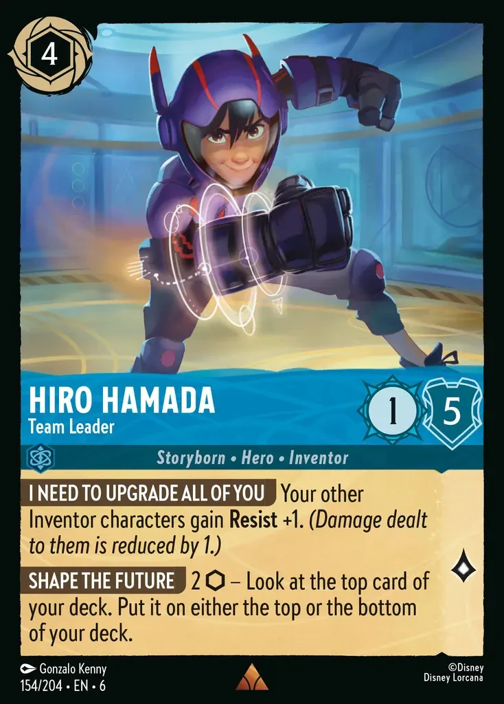 2024 Azurite Sea Hiro Hamada - Team Leader #154 Rare card image