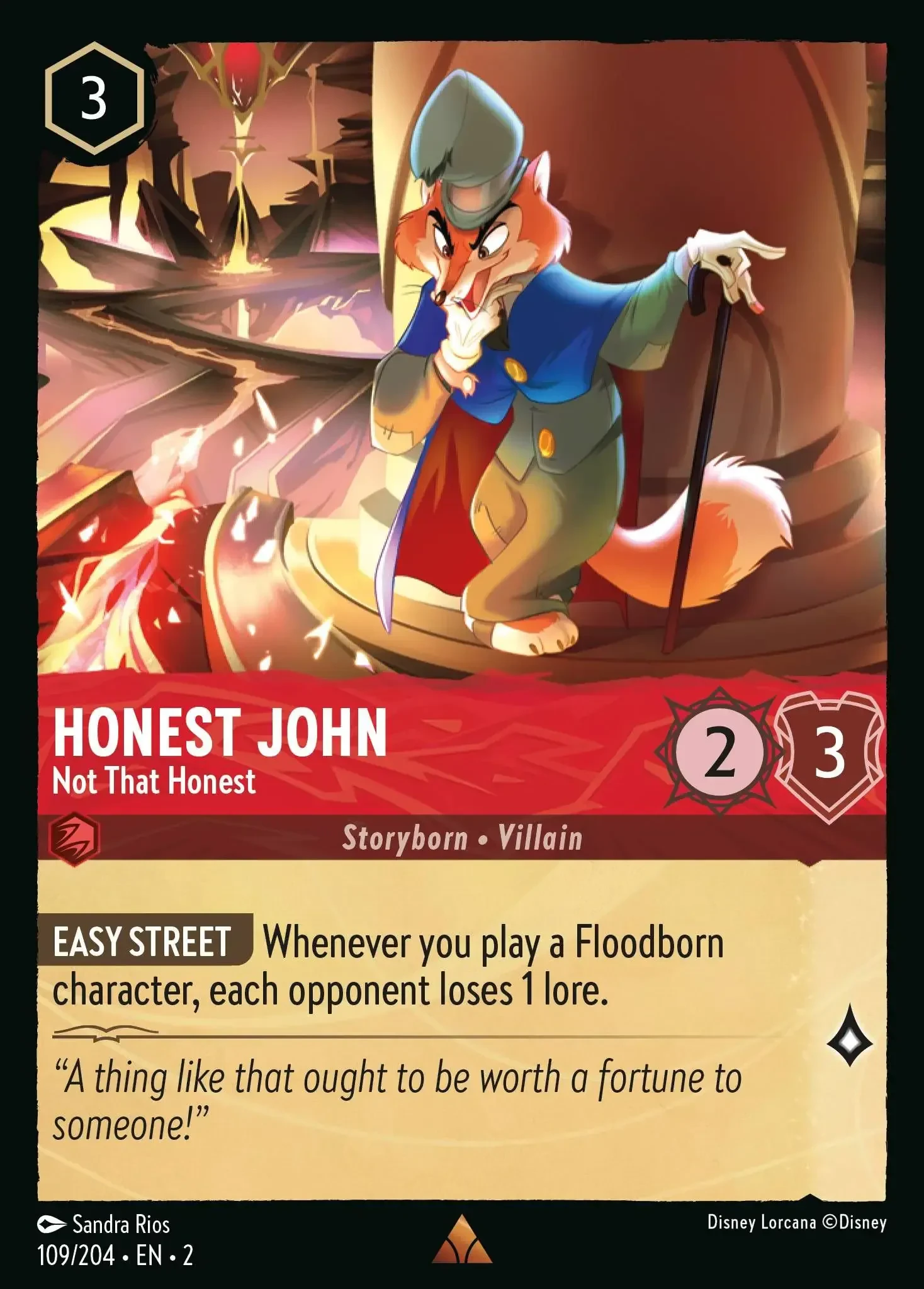 2023 Rise of The Floodborn Honest John - Not That Honest #109 Rare card image