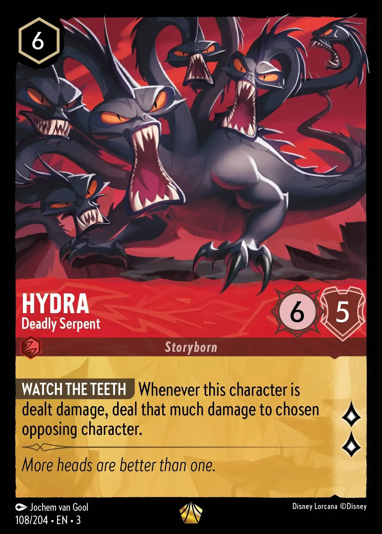 2024 Into the Inklands Hydra - Deadly Serpent #108 Legendary card image