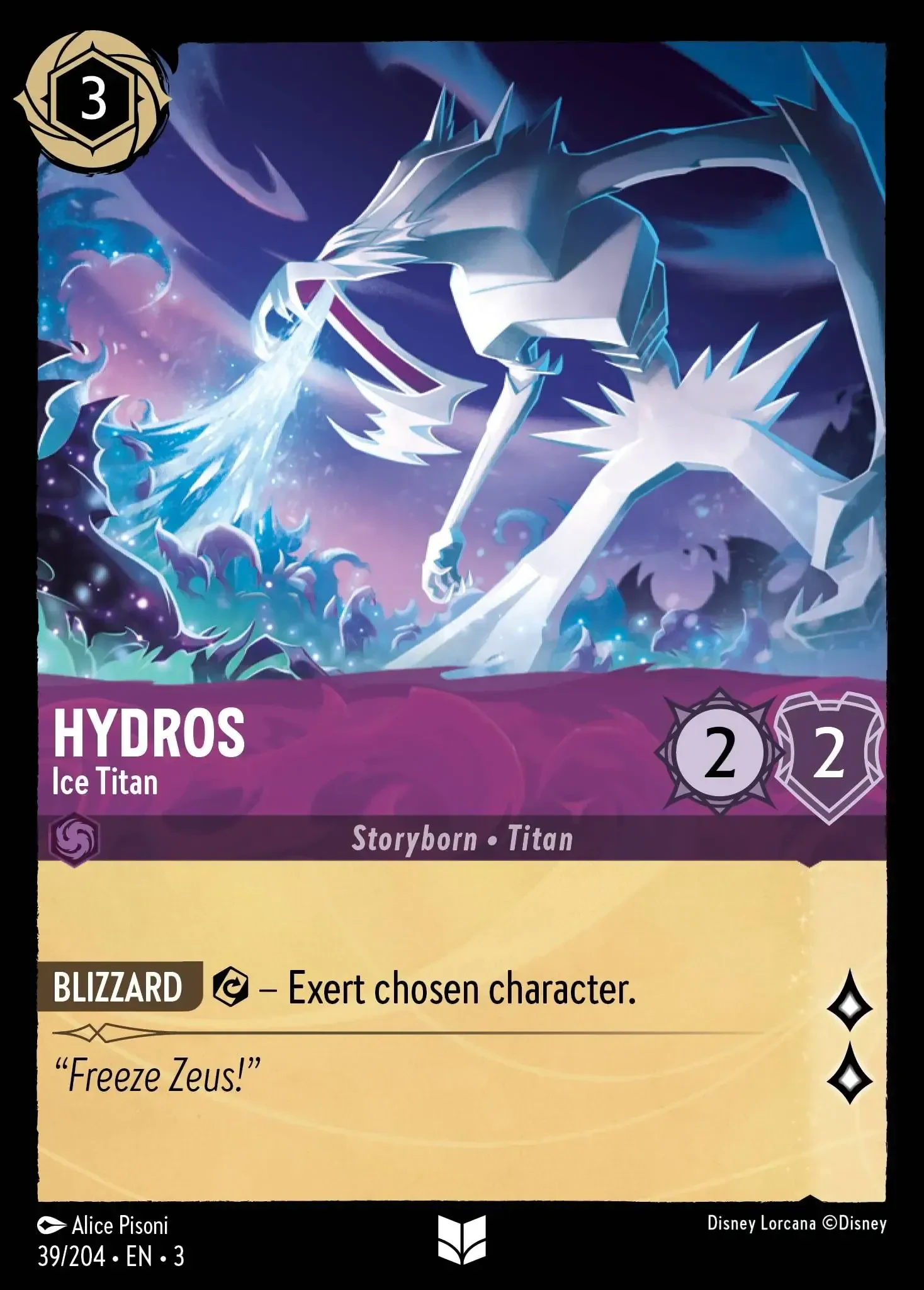 2024 Into the Inklands Hydros - Ice Titan #39 Uncommon card image