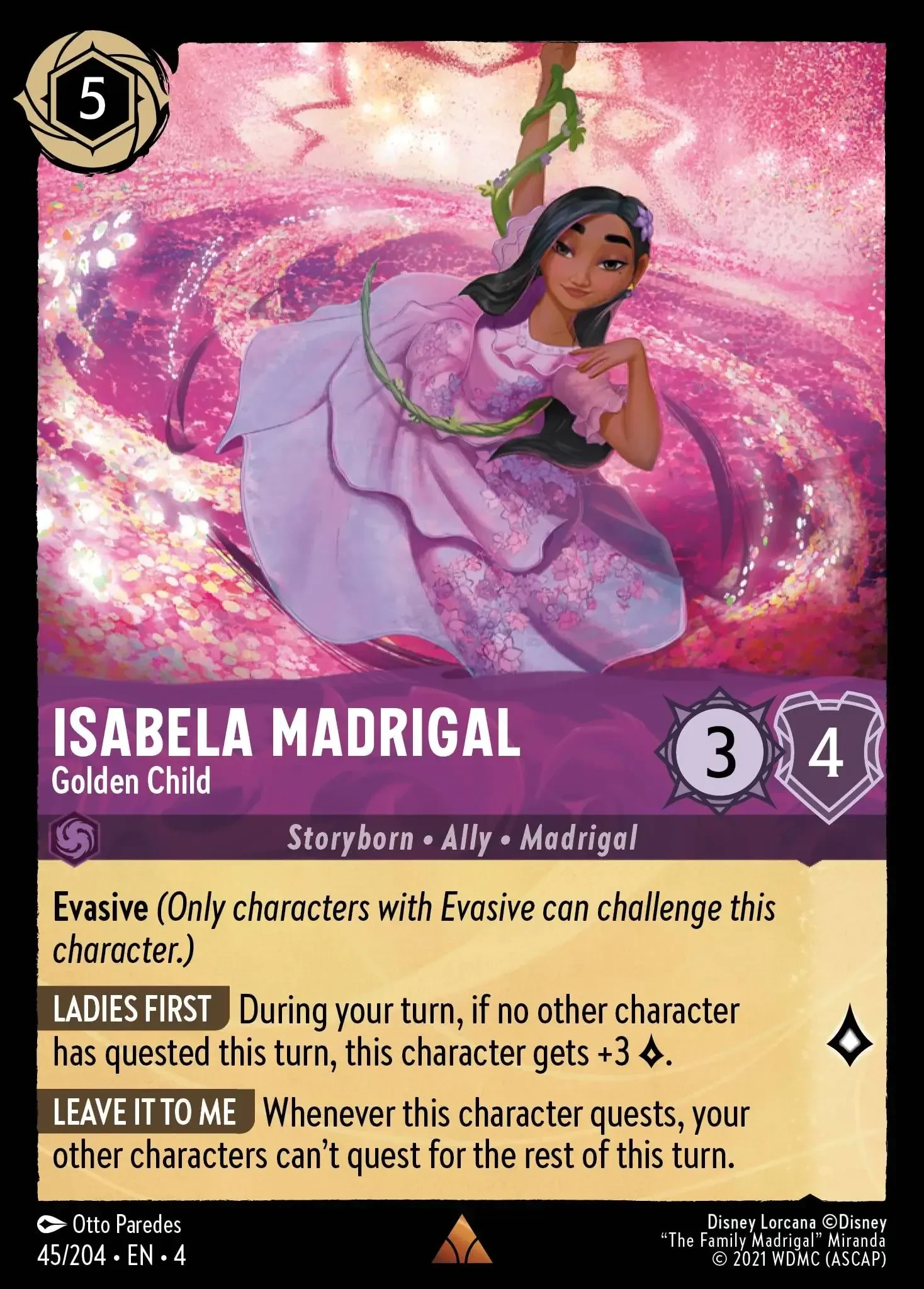 2024 Ursula's Return Isabela Madrigal - Golden Child [Foil] Rare #45 Rare card image