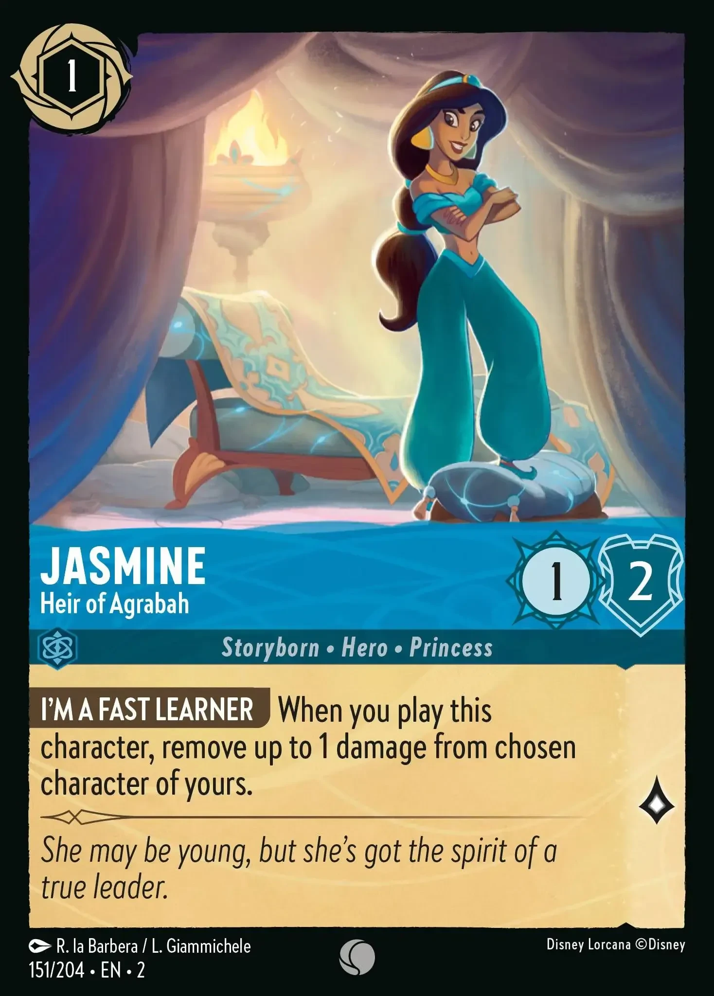 2023 Rise of The Floodborn Jasmine - Heir Of Agrabah #151 Common card image