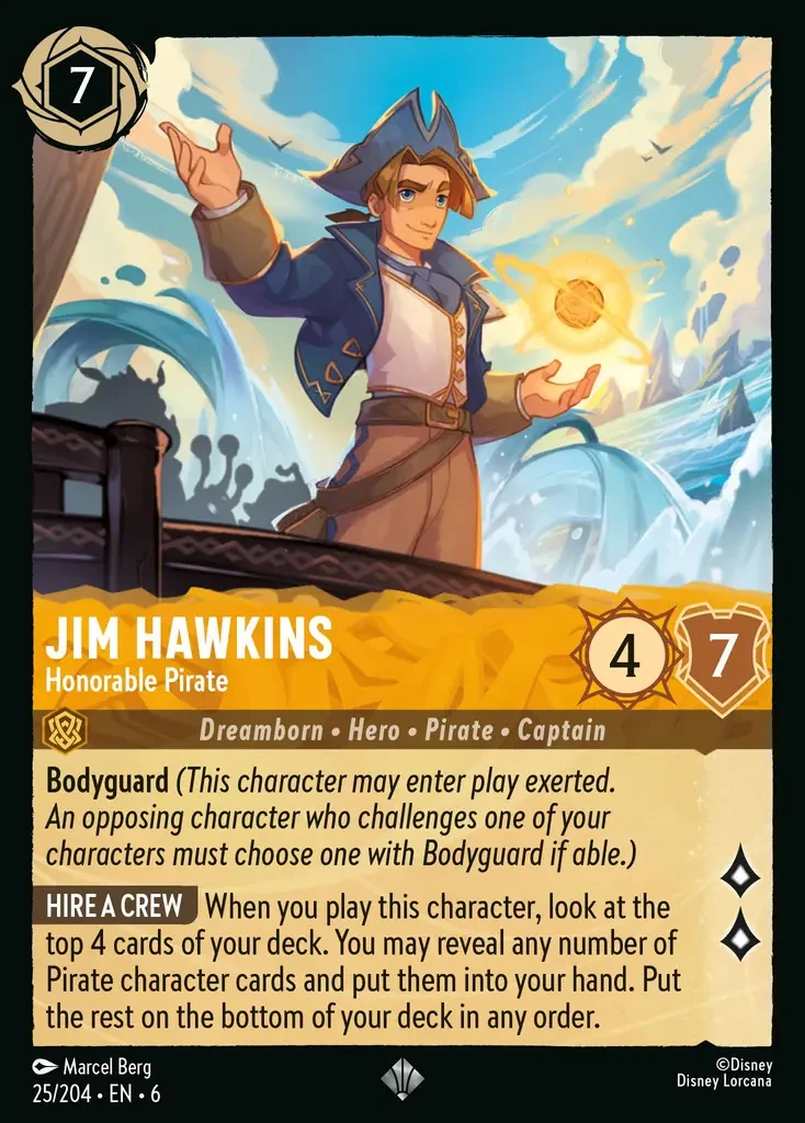 2024 Azurite Sea Jim Hawkins - Honorable Pirate #25 Super Rare card image