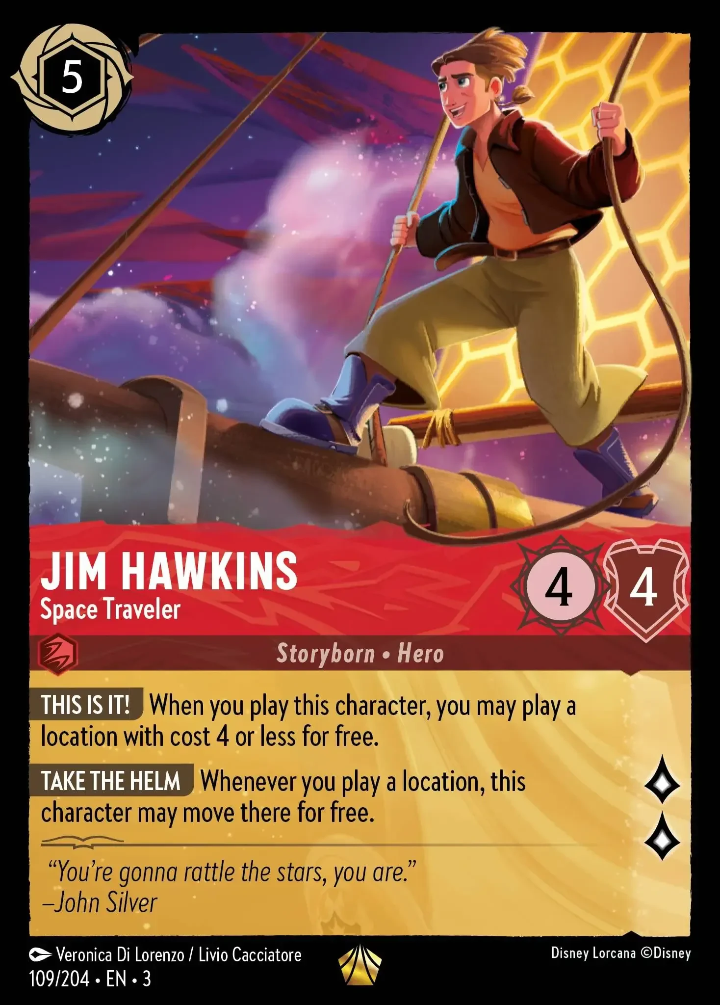2024 Into the Inklands Jim Hawkins - Space Traveler #109 Legendary card image