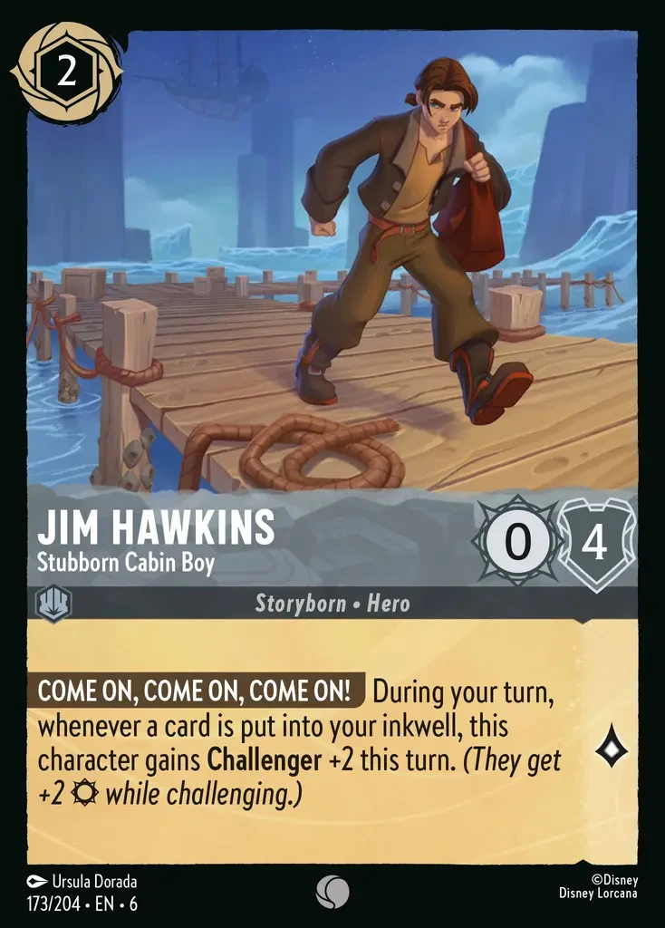 2024 Azurite Sea Jim Hawkins - Stubborn Cabin Boy #173 Common card image
