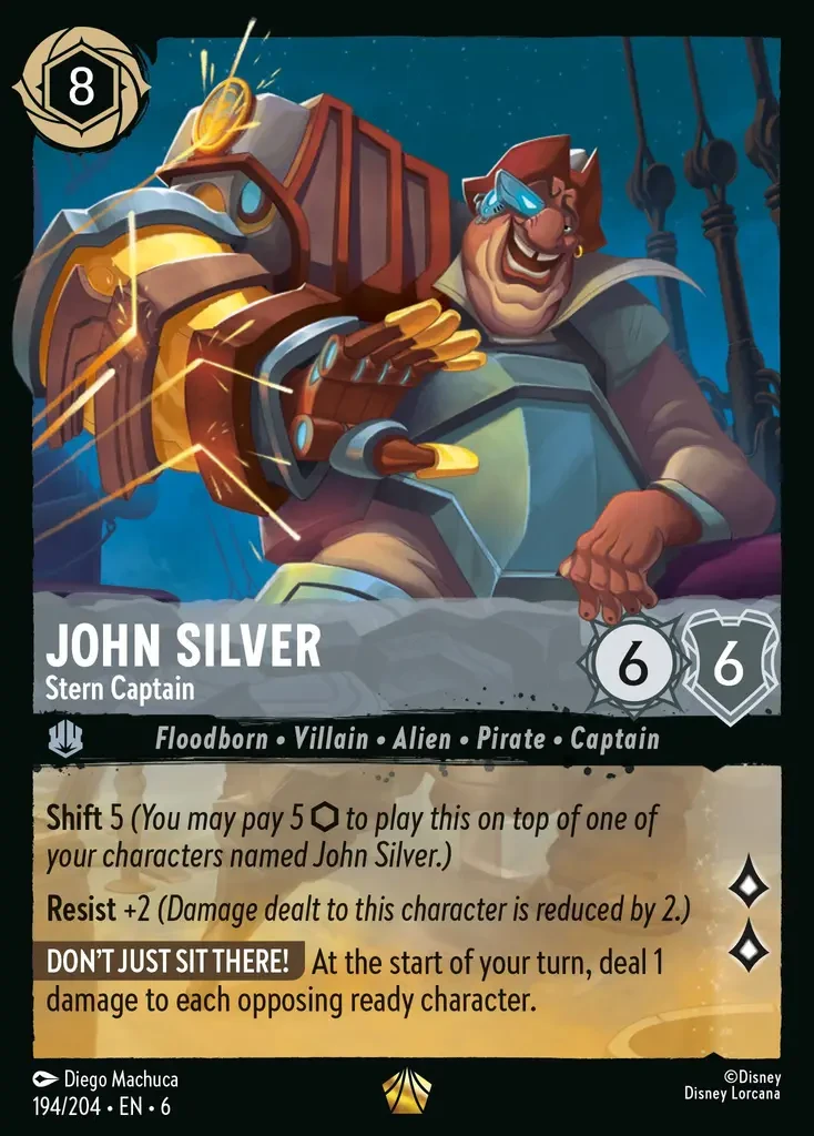 2024 Azurite Sea John Silver - Stern Captain #194 Legendary card image