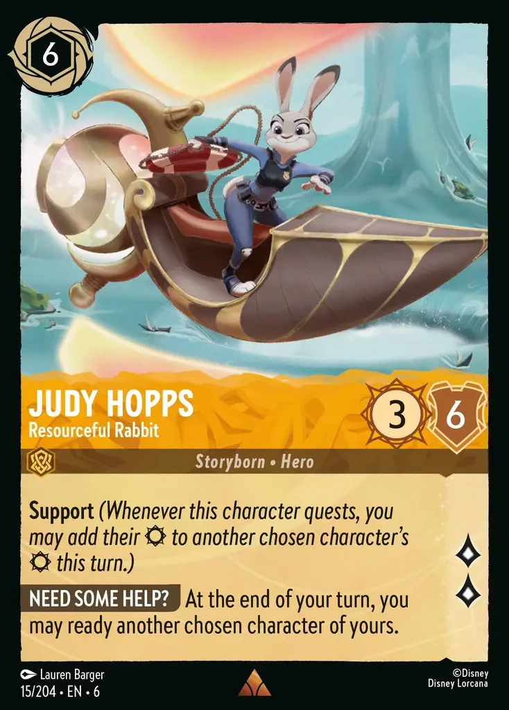 2024 Azurite Sea Judy Hopps - Resourceful Rabbit #15 Rare card image