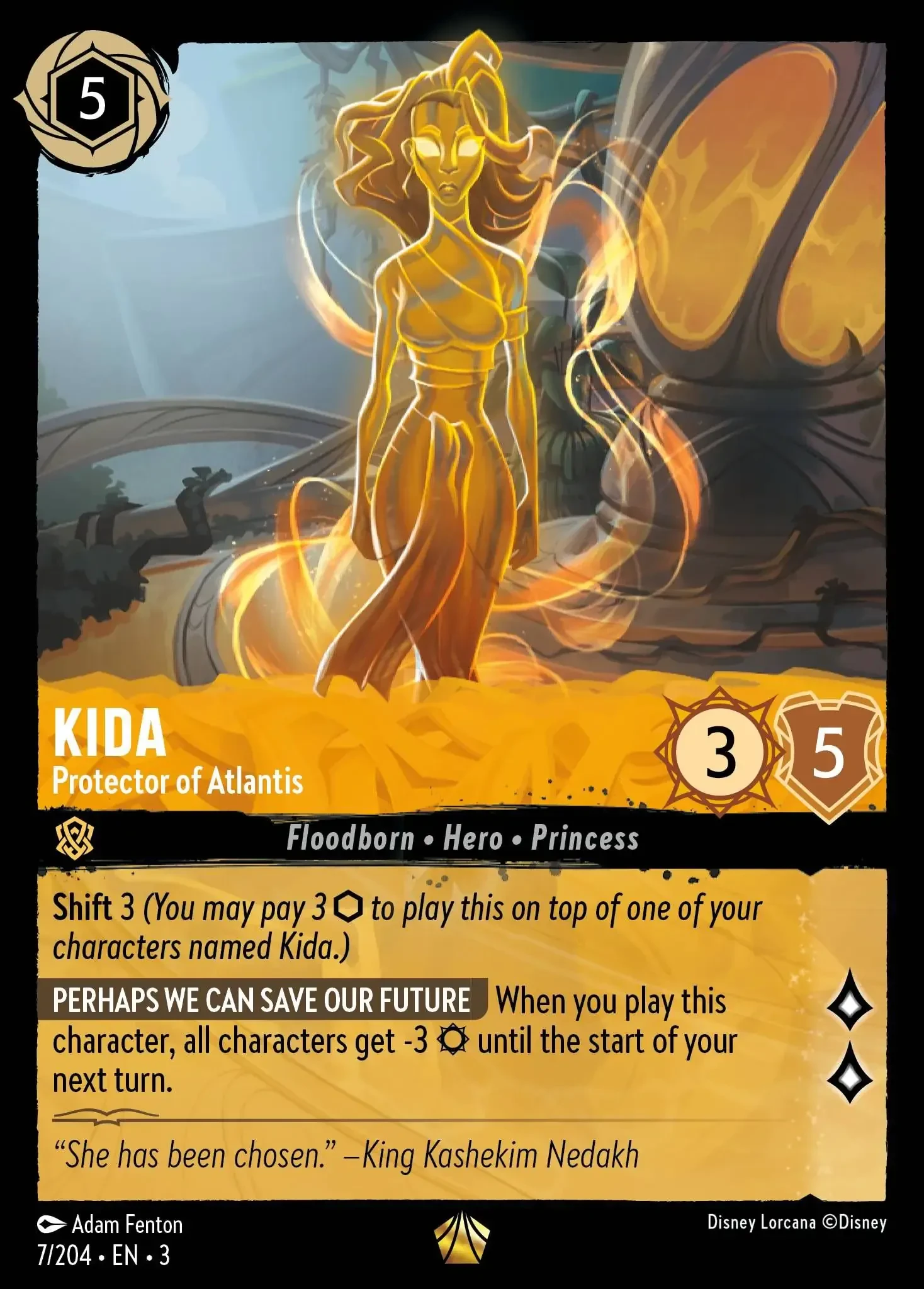 2024 Into the Inklands Kida - Protector of Atlantis #7 Legendary card image