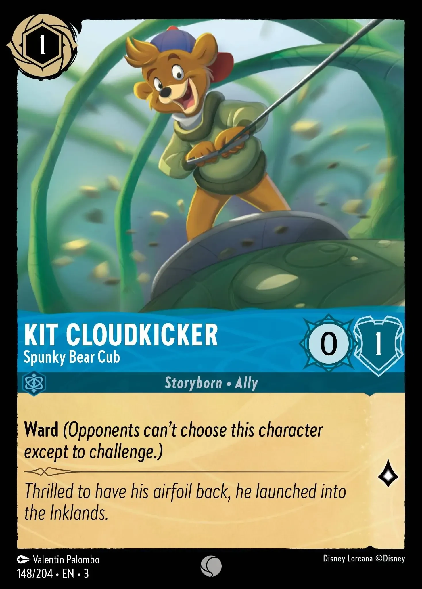 2024 Into the Inklands Kit Cloudkicker - Spunky Bear Cub #148 Common card image