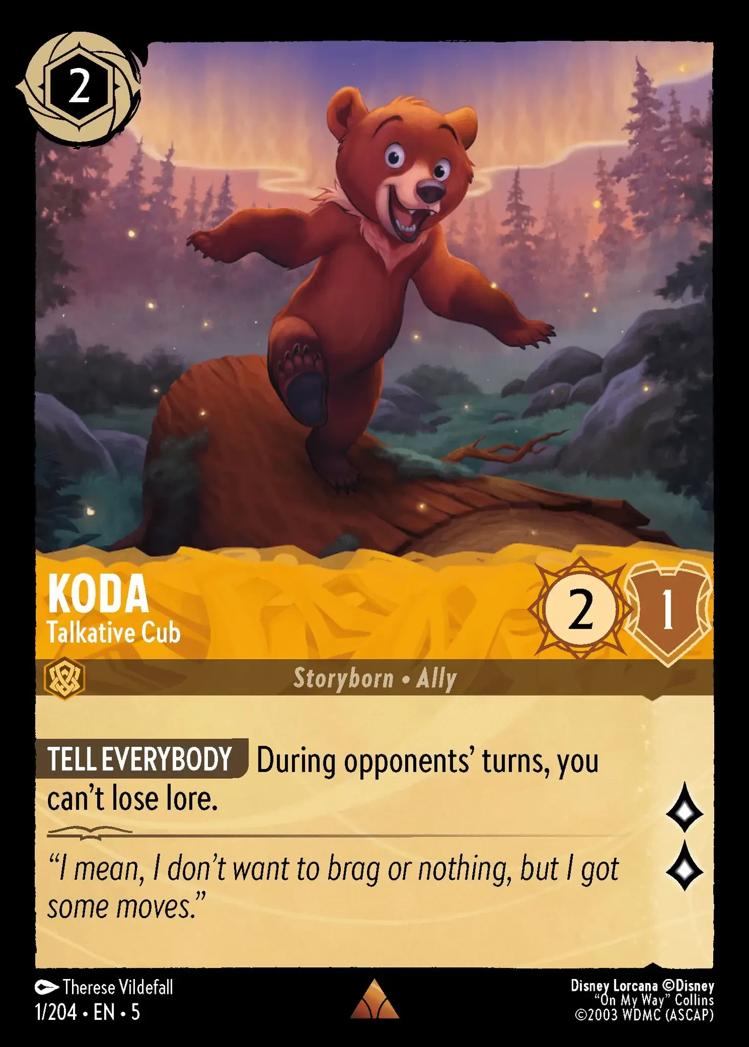 2024 Shimmering Skies Koda - Talkative Cub [Foil] Rare #1 Rare card image