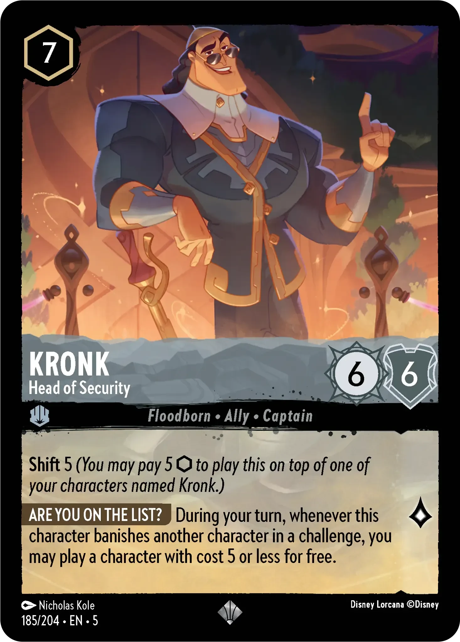 2024 Shimmering Skies Kronk - Head of Security #185 Super Rare card image