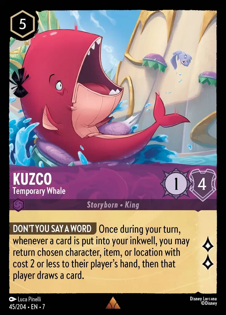 2025 Archazia's Island Kuzco - Temporary Whale #45 Rare card image