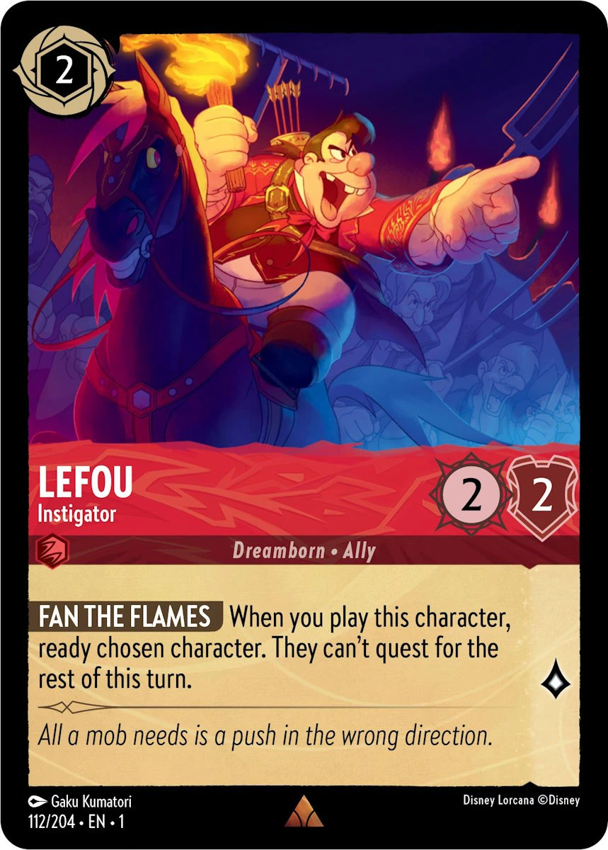 2023 The First Chapter Lefou - Instigator Rare #112 Rare card image
