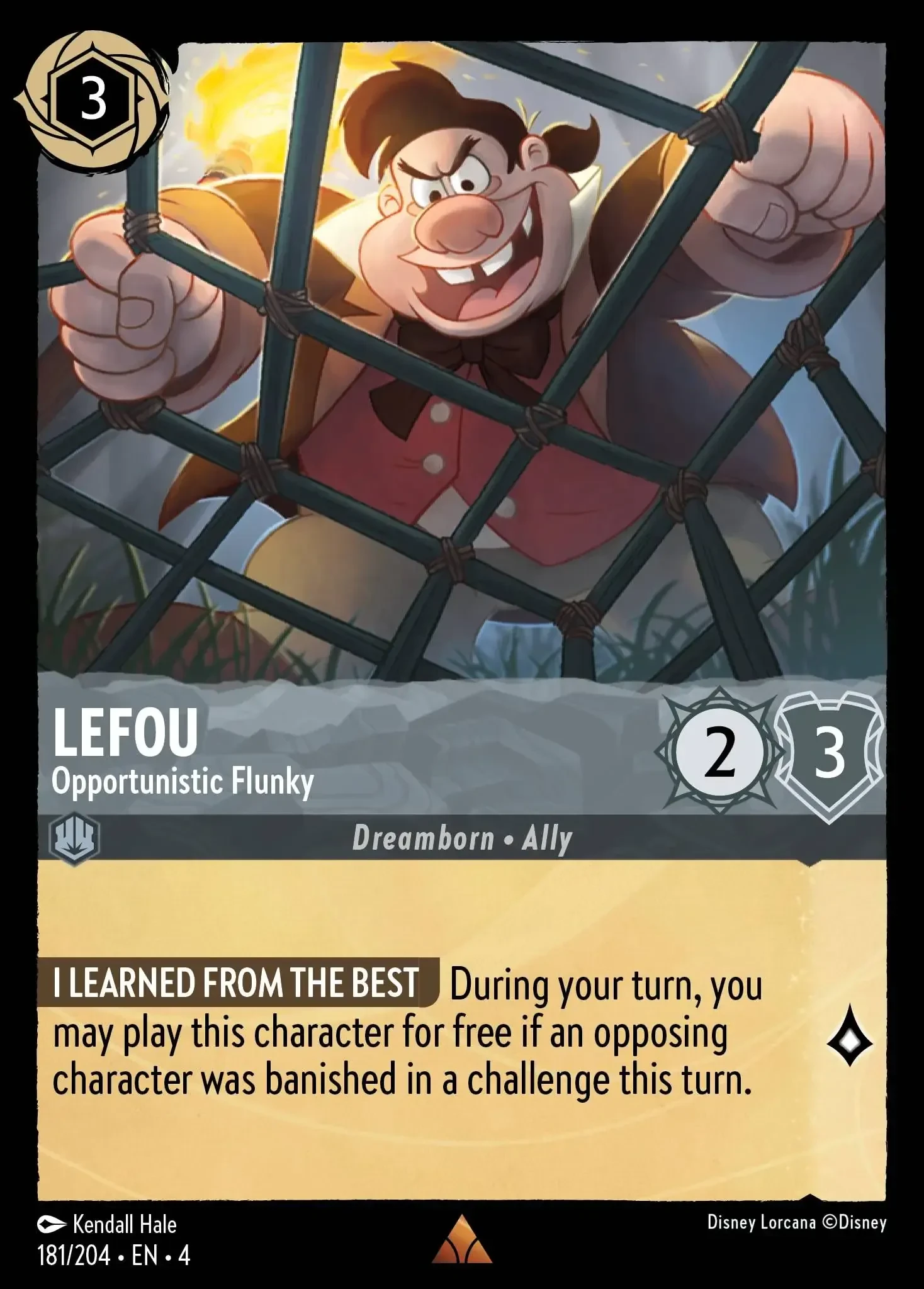 2024 Ursula's Return Lefou - Opportunistic Flunky Rare #181 Rare card image