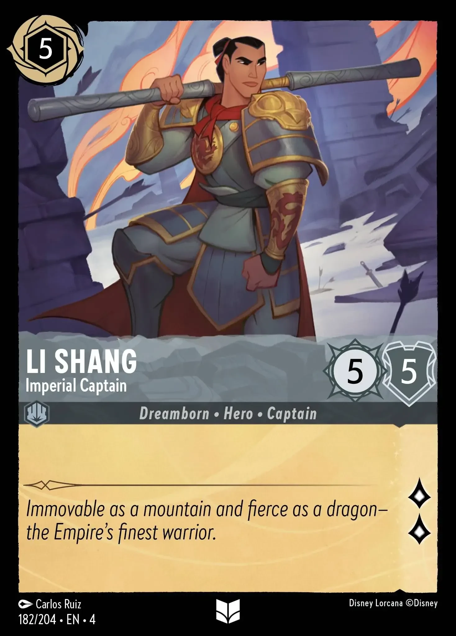 2024 Ursula's Return Li Shang - Imperial Captain Uncommon #182 Uncommon card image