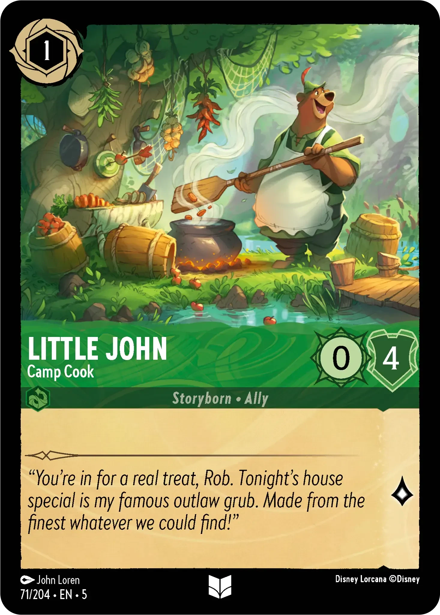 2024 Shimmering Skies Little John - Camp Cook Uncommon #71 Uncommon card image