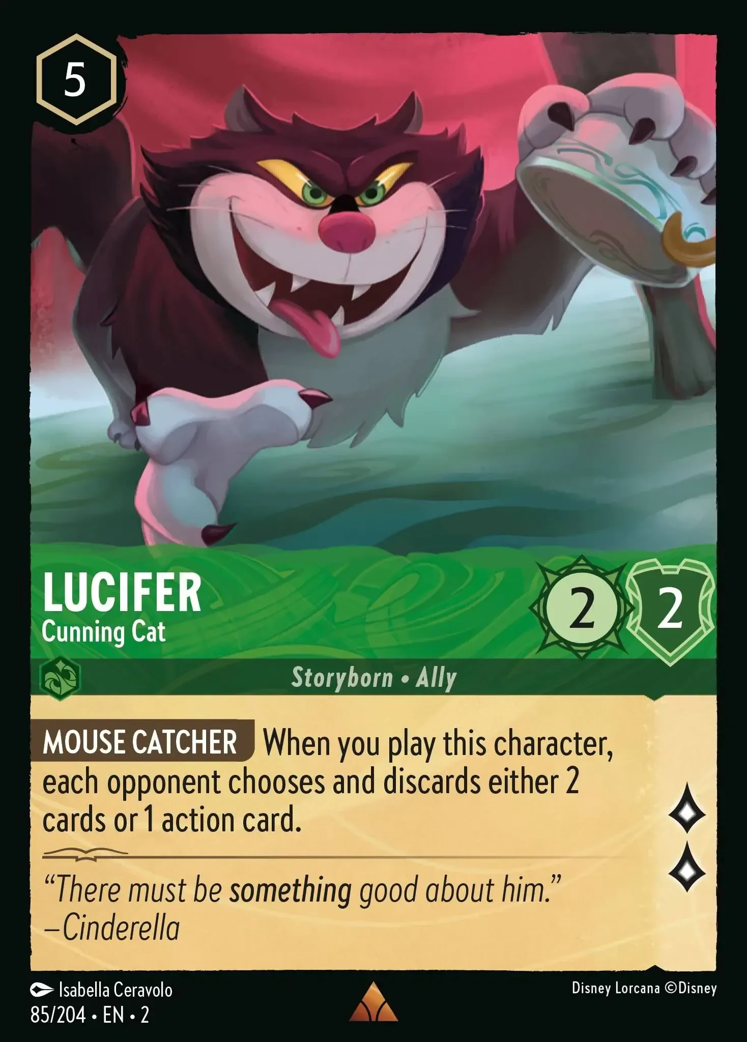 2023 Rise of The Floodborn Lucifer - Cunning Cat #85 Rare card image