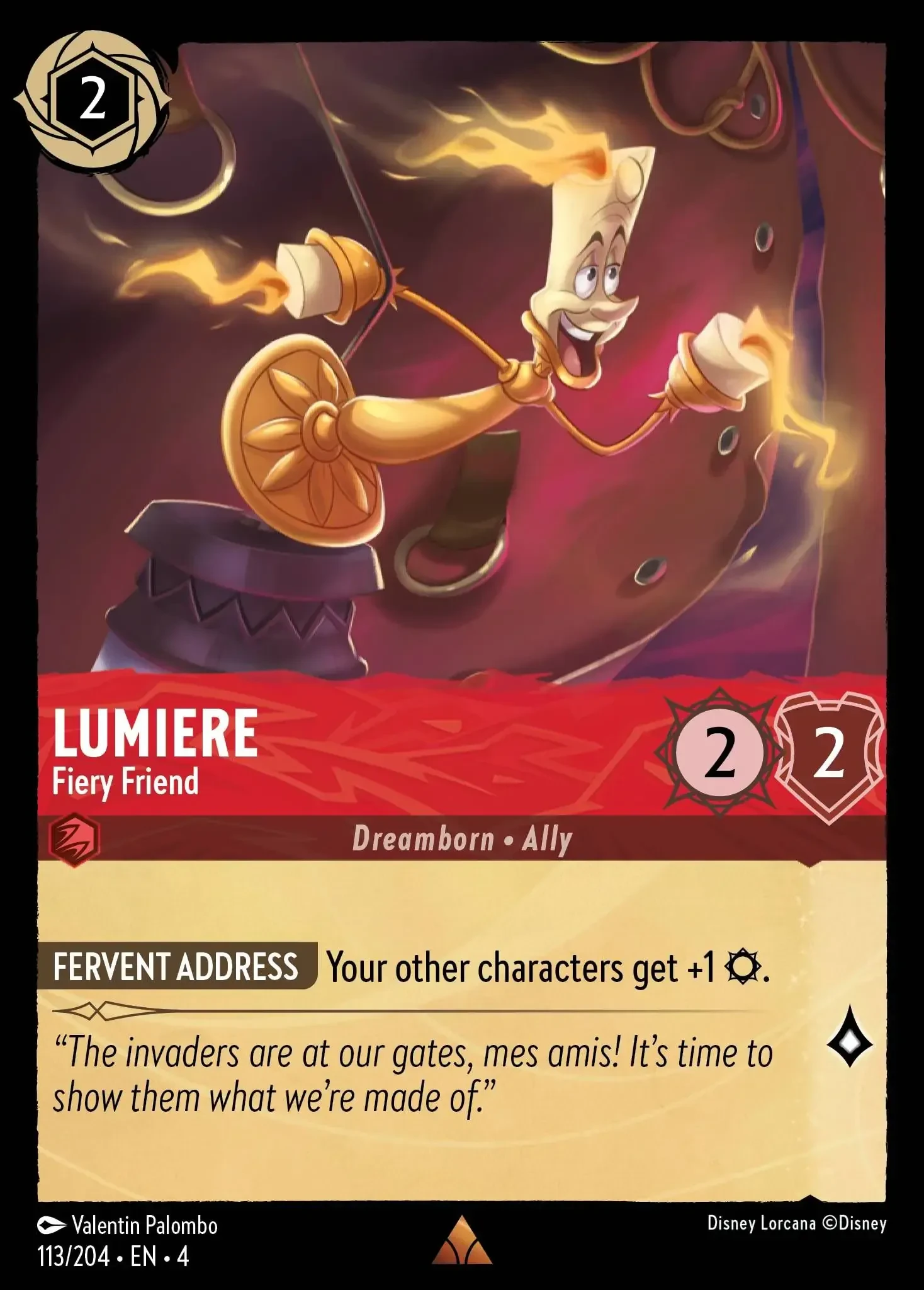 2024 Ursula's Return Lumiere - Fiery Friend Rare #113 Rare card image
