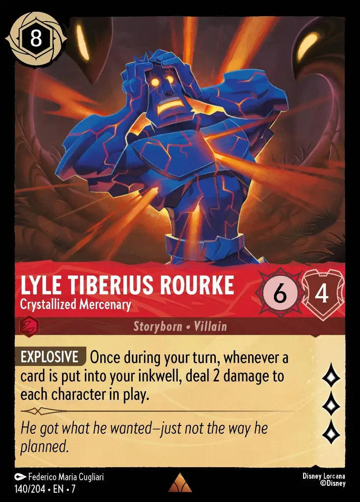 2025 Archazia's Island Lyle Tiberius Rourke - Crystallized Mercenary #140 Rare card image