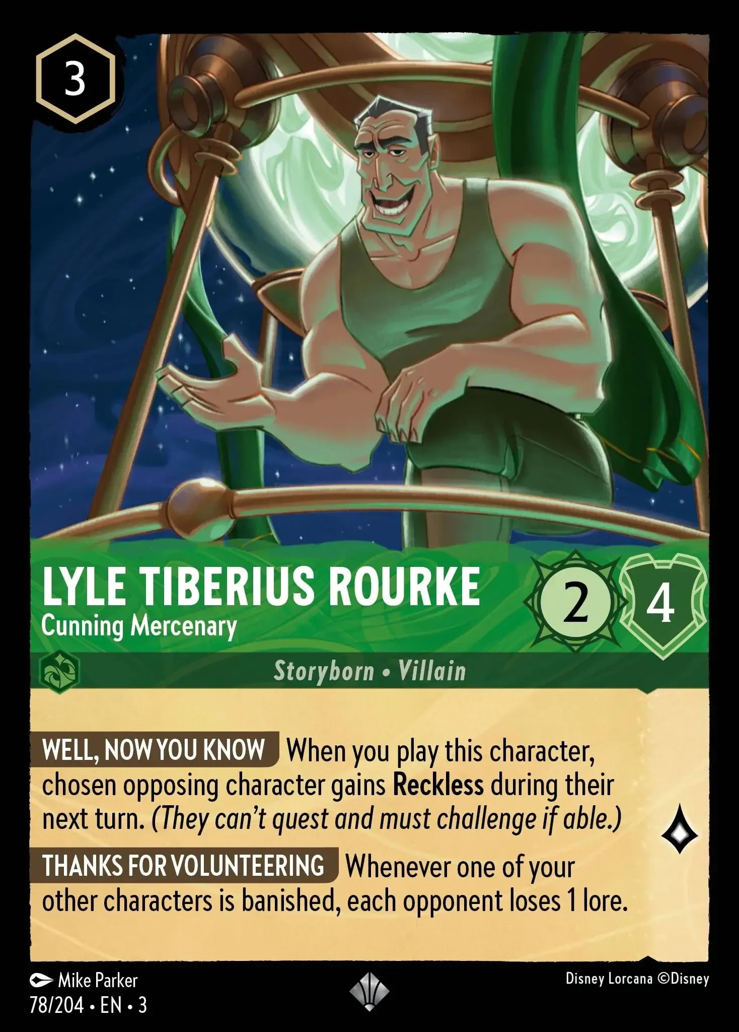 2024 Into the Inklands Lyle Tiberius Rourke - Cunning Mercenary #78 Super Rare card image