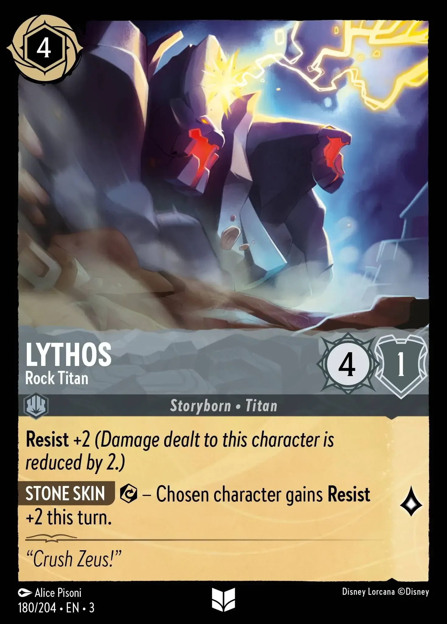 2024 Into the Inklands Lythos - Rock Titan #180 Uncommon card image