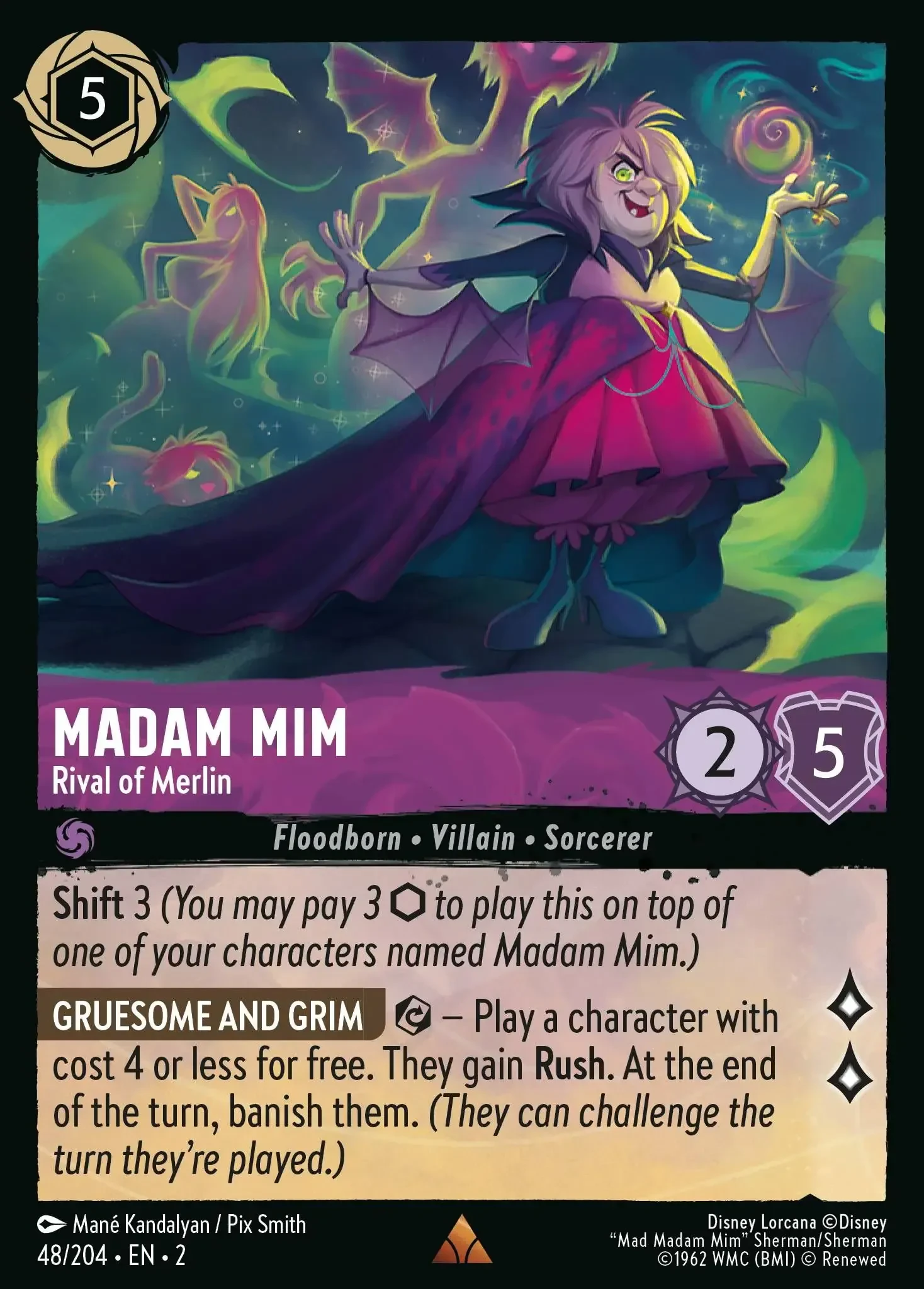 2023 Rise of The Floodborn Madam Mim - Rival of Merlin #48 Rare card image