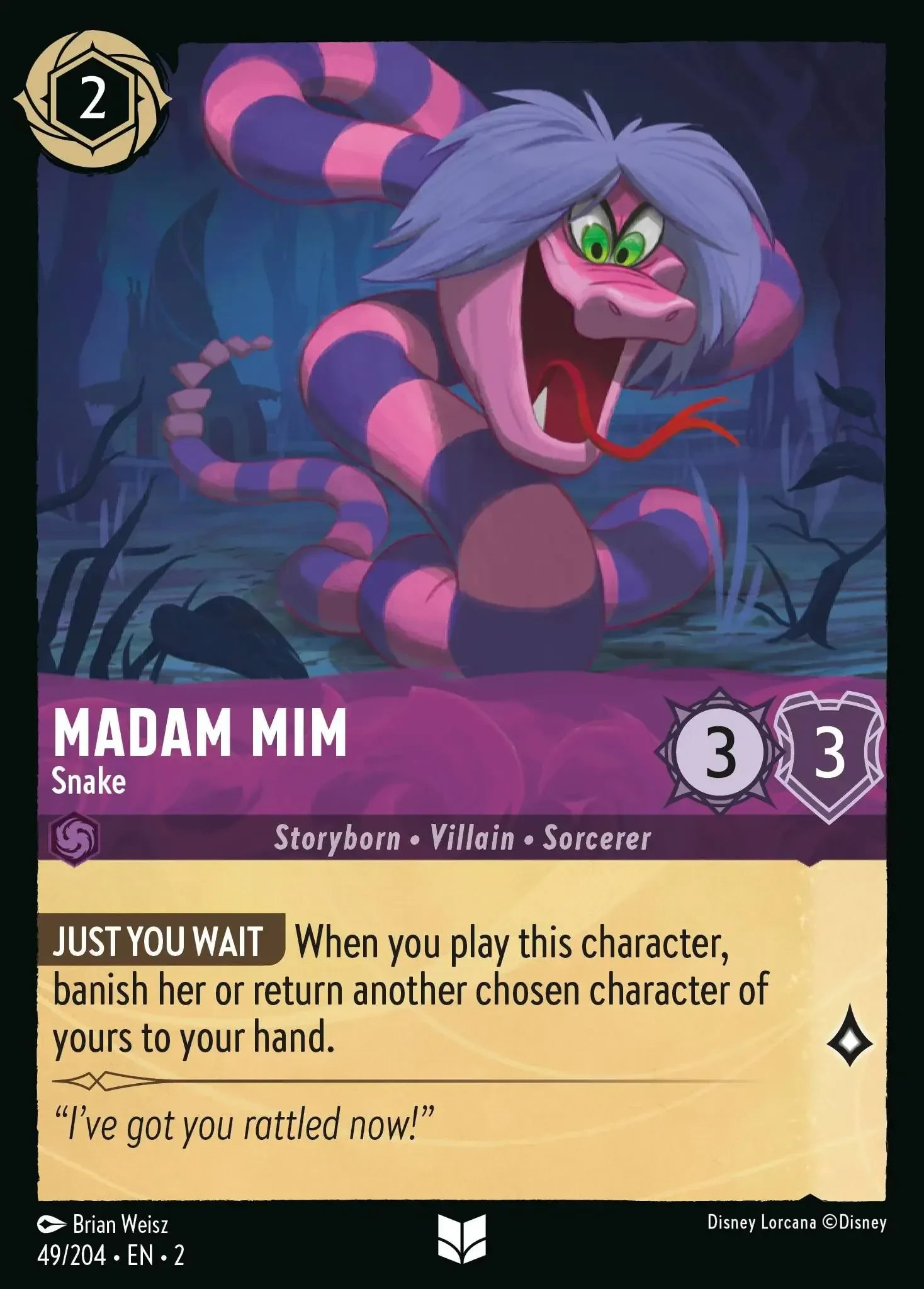 2023 Rise of The Floodborn Madam Mim - Snake #49 Uncommon card image