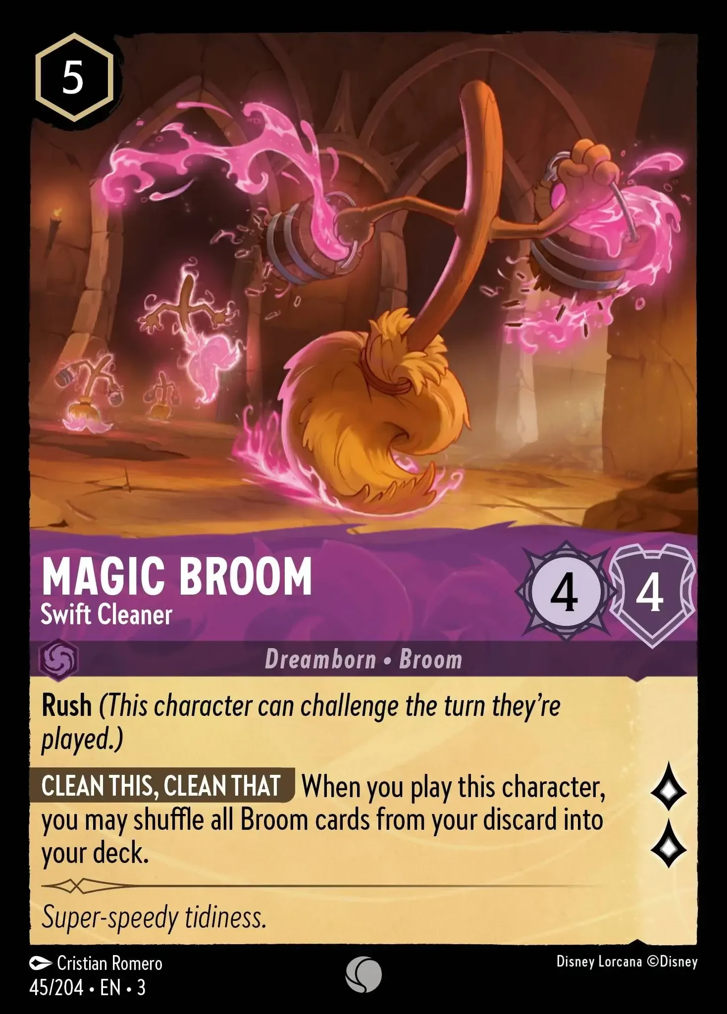 2024 Into the Inklands Magic Broom - Swift Cleaner #45 Common card image