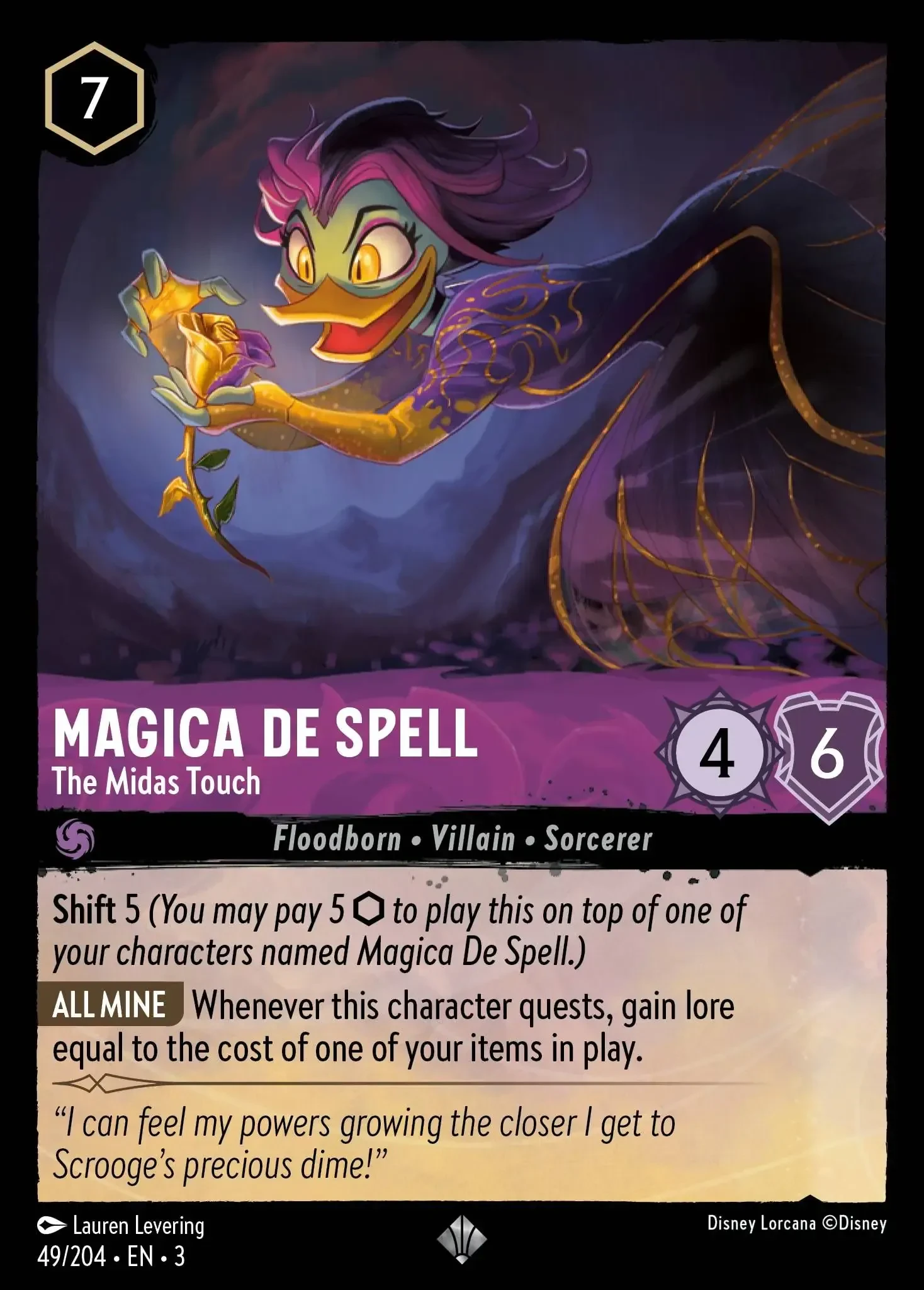 2024 Into the Inklands Magica De Spell - The Midas Touch #49 Super Rare card image