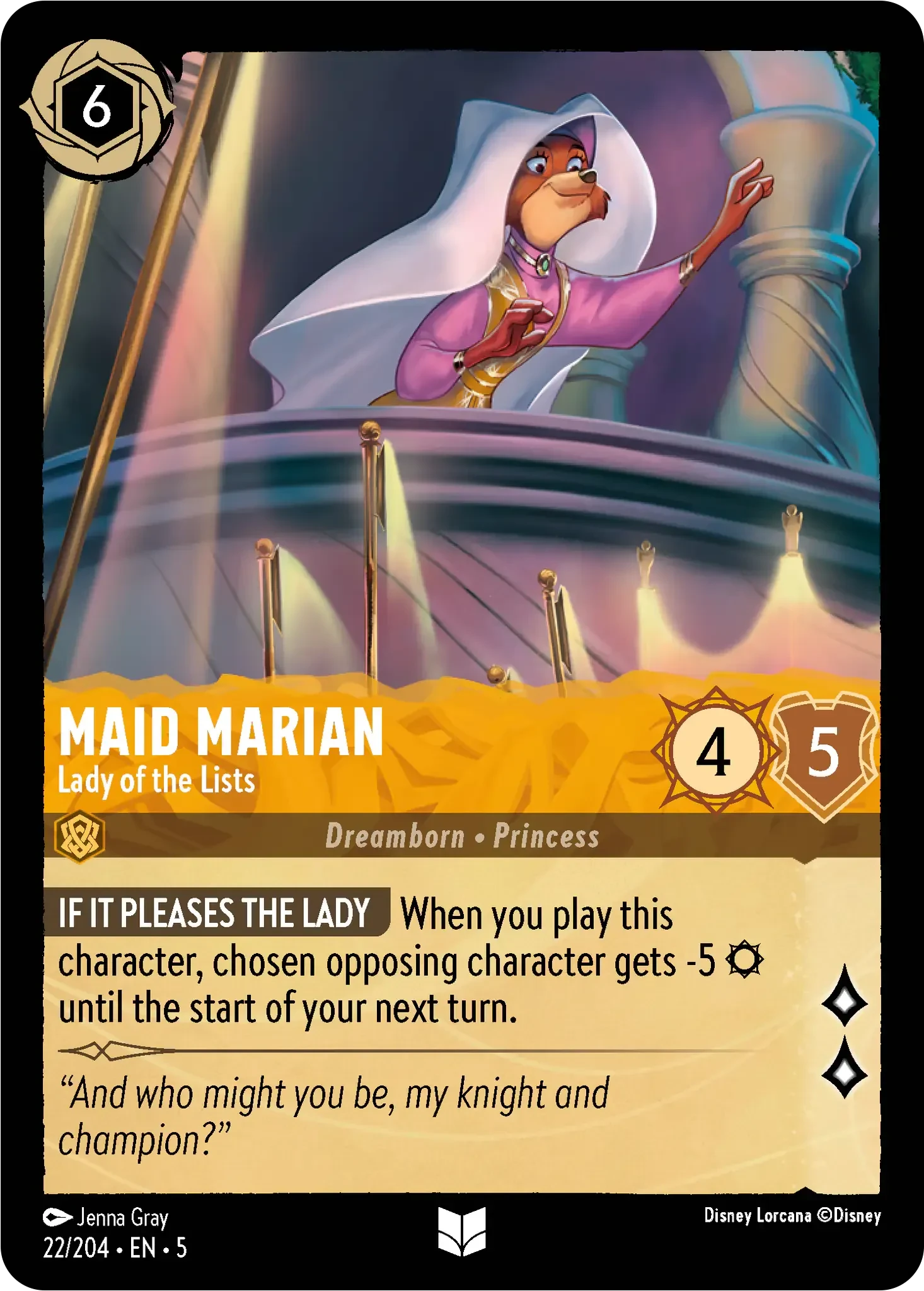2024 Shimmering Skies Maid Marian - Lady of the Lists Uncommon #22 Uncommon card image