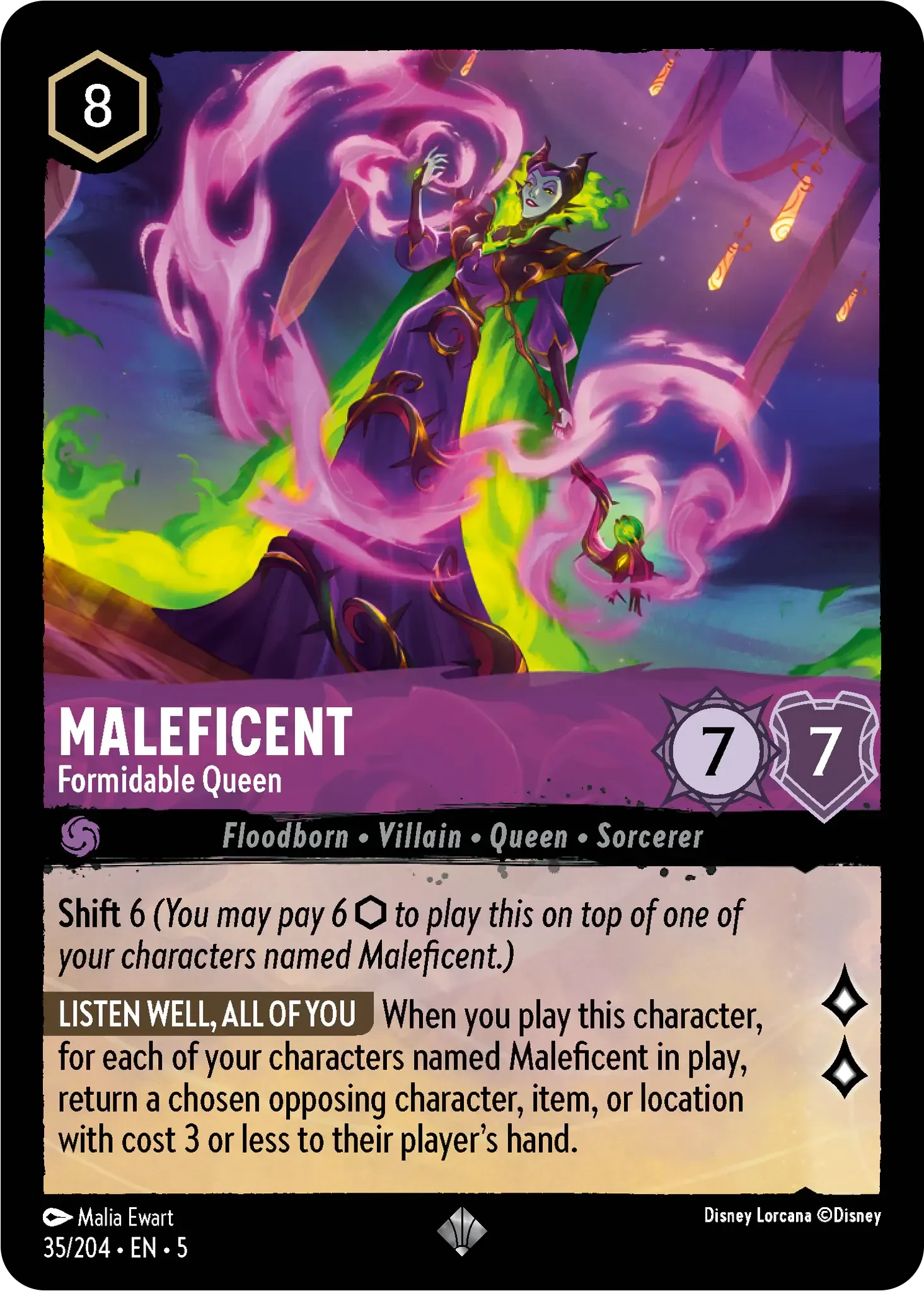 2024 Shimmering Skies Maleficent - Formidable Queen Super Rare #35 Super Rare card image