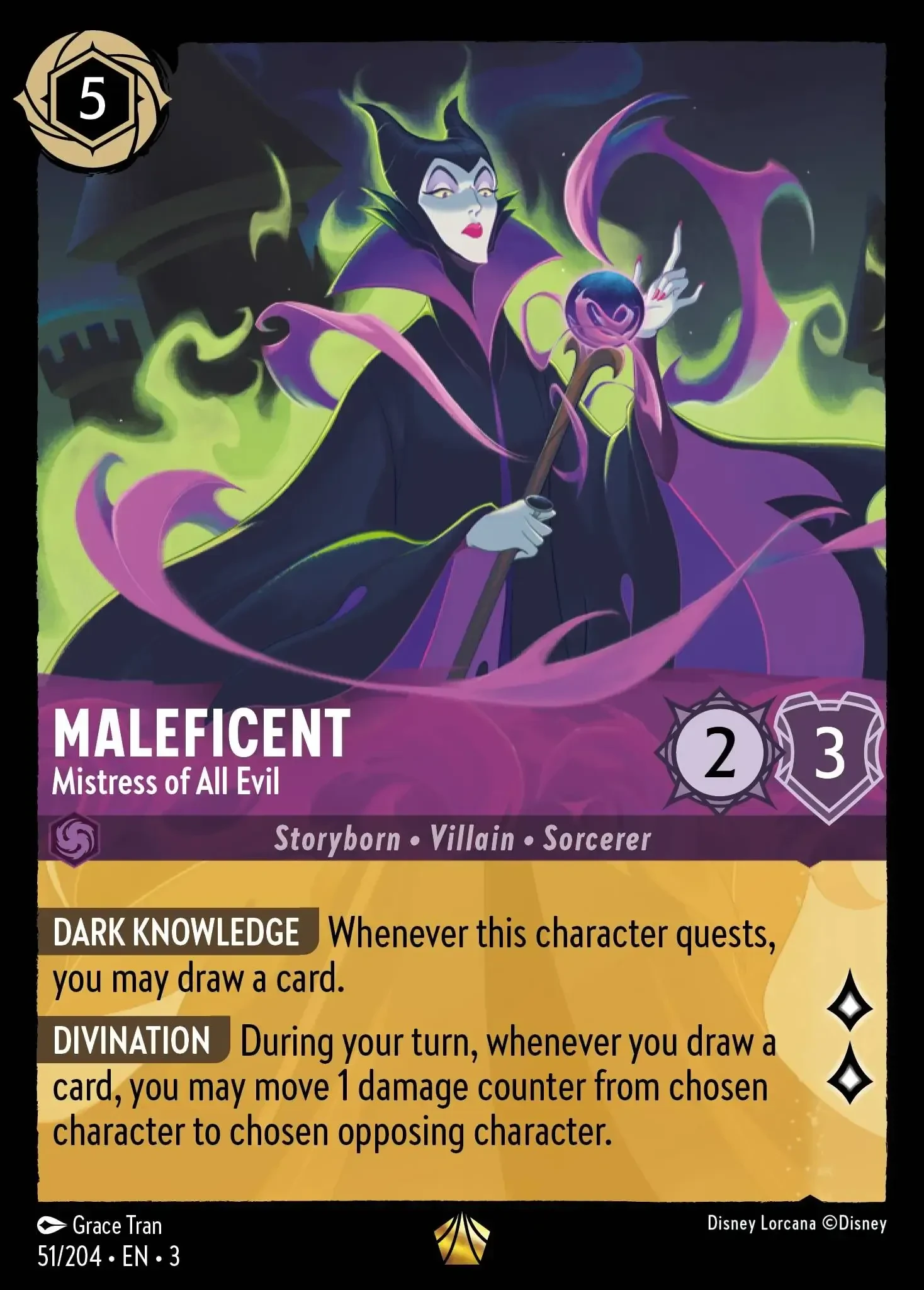 2024 Into the Inklands Maleficent - Mistress of All Evil #51 Legendary card image