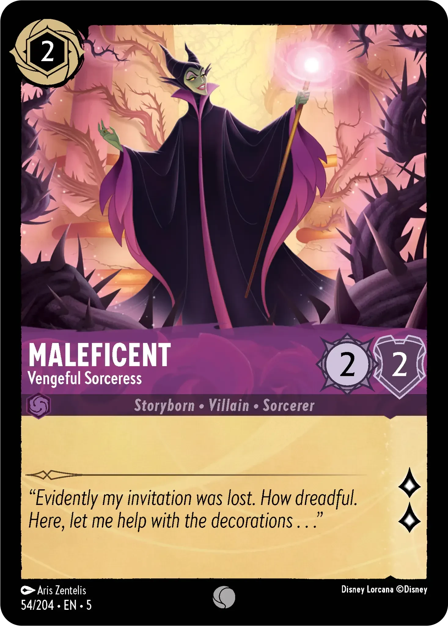 2024 Shimmering Skies Maleficent - Vengeful Sorceress Common #54 Common card image