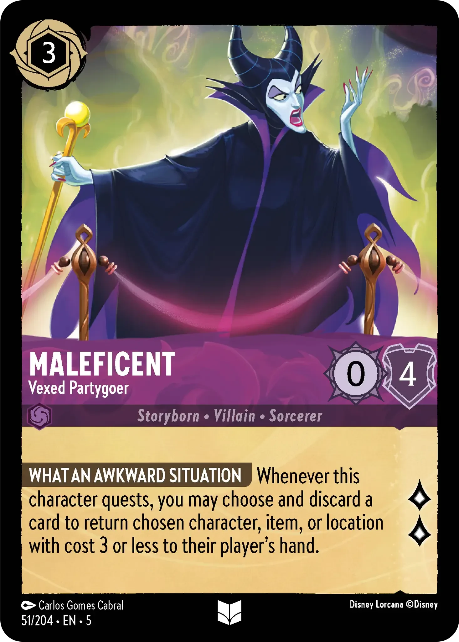 2024 Shimmering Skies Maleficent - Vexed Partygoer Uncommon #51 Uncommon card image